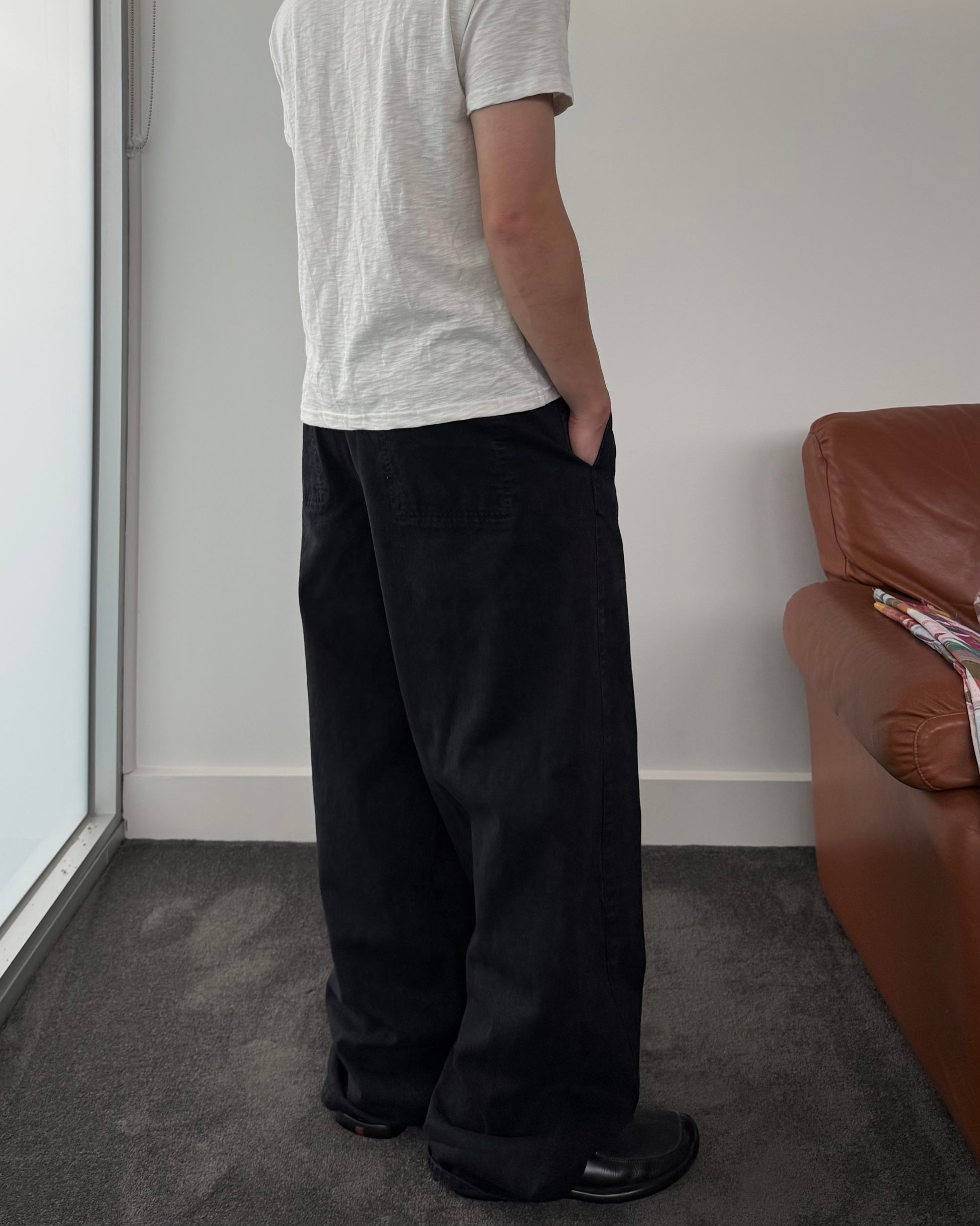 Amomento Garment Dyed Curved Seam Denim