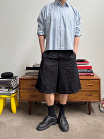 Comme des Garcons Star Boiled Polyester Wide Shorts