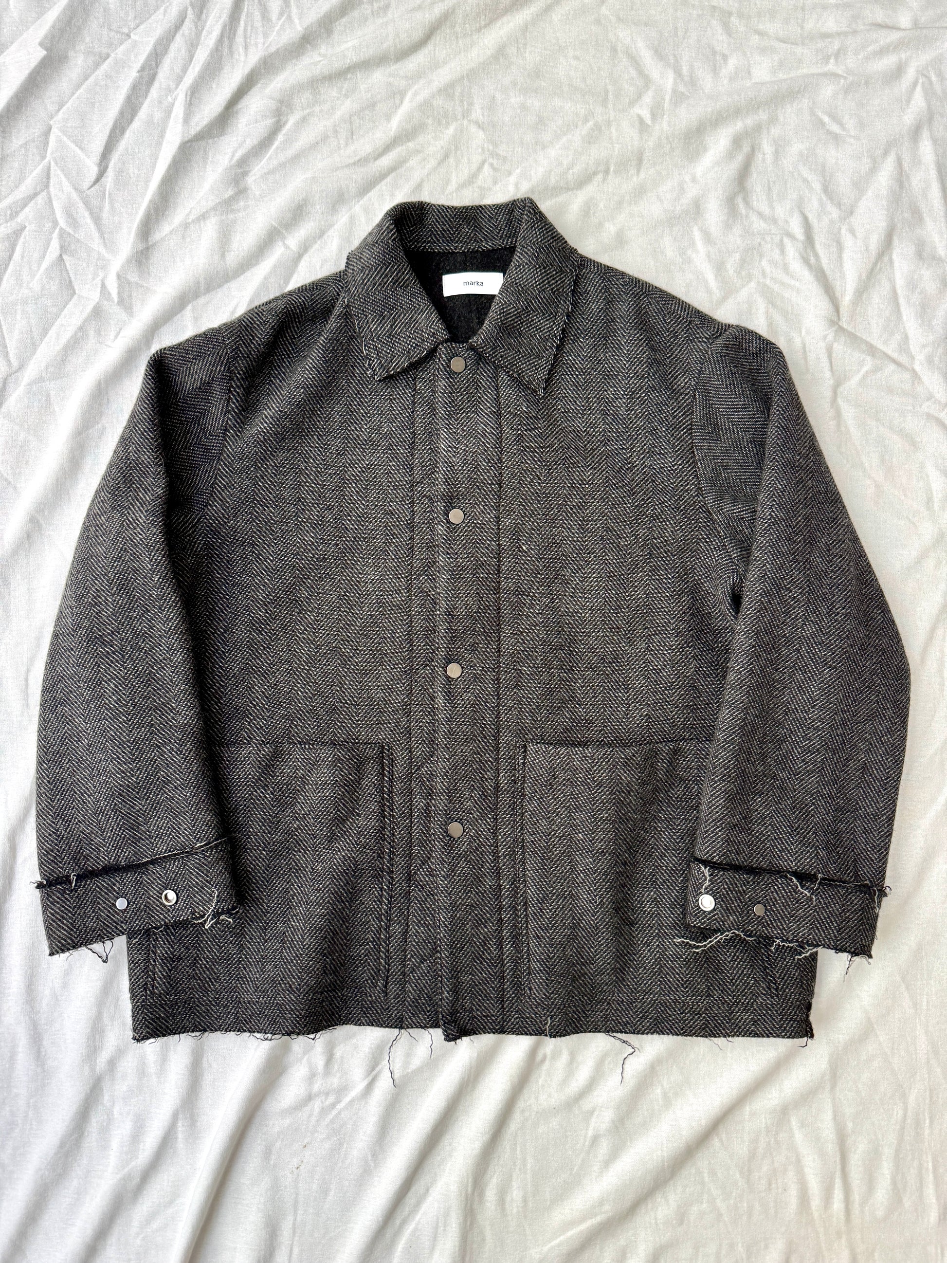 Marka Herringbone Wool Chore Coat