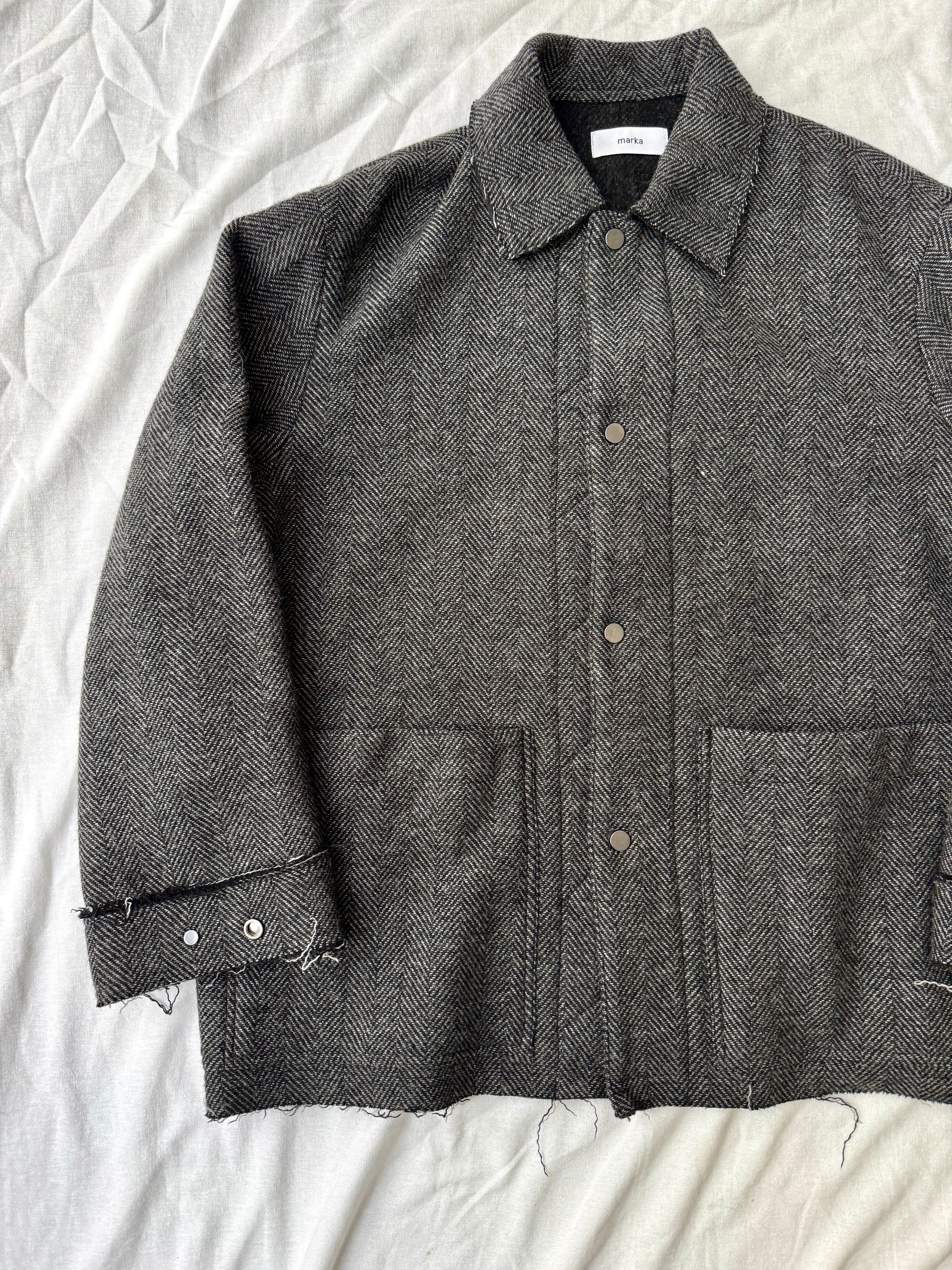 Marka Herringbone Wool Chore Coat