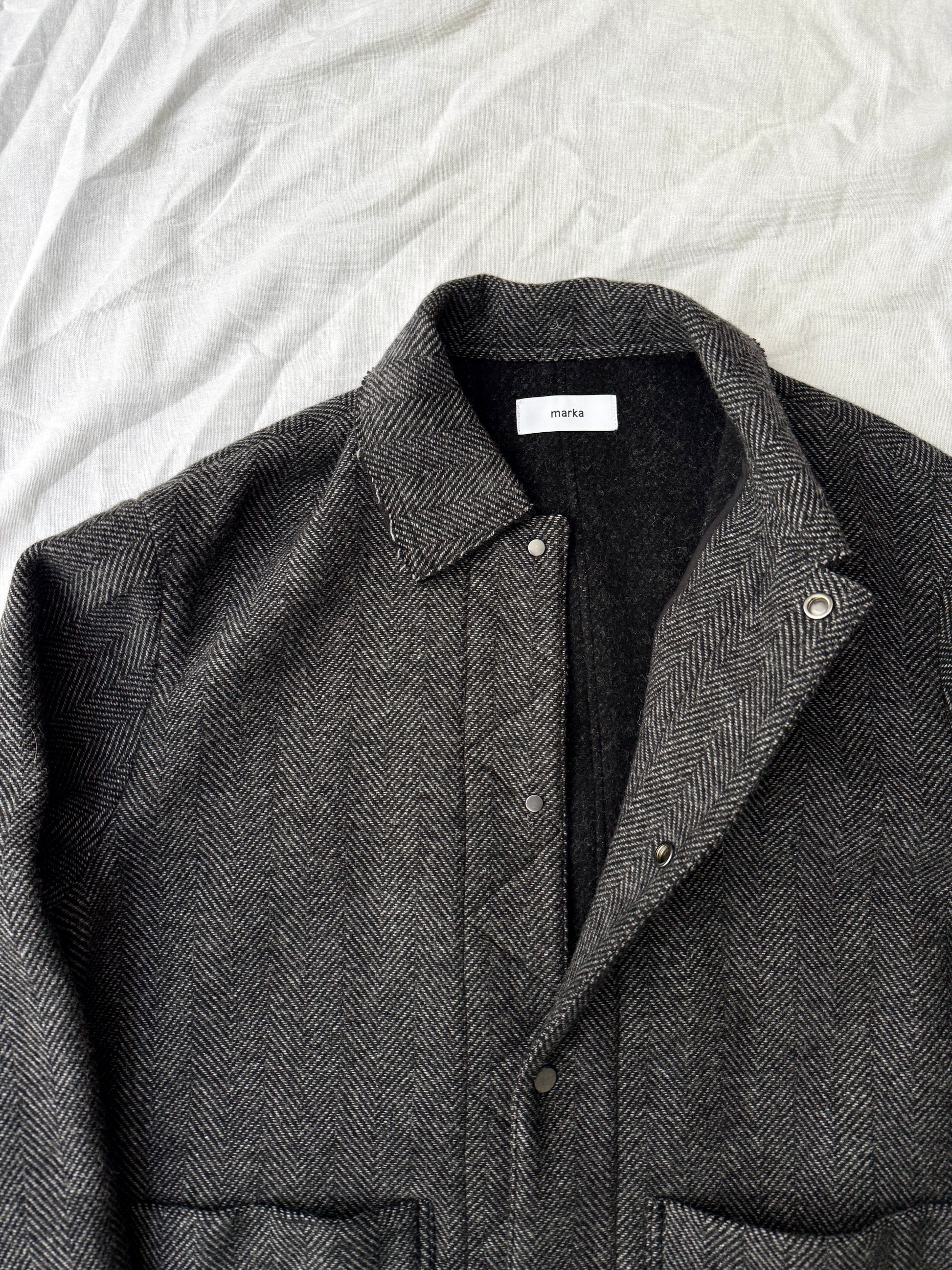 Marka Herringbone Wool Chore Coat
