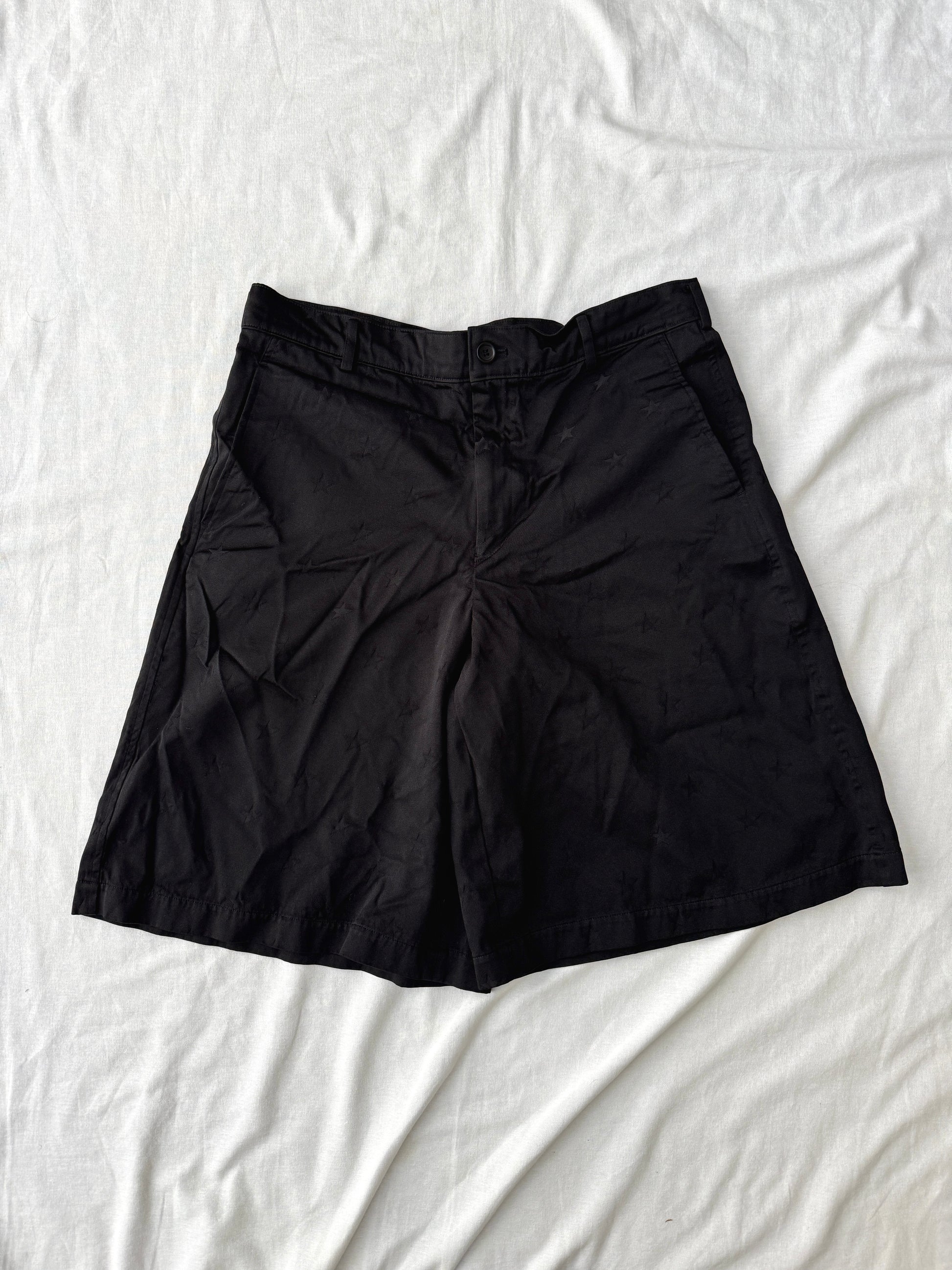 Comme des Garcons Star Boiled Polyester Wide Shorts