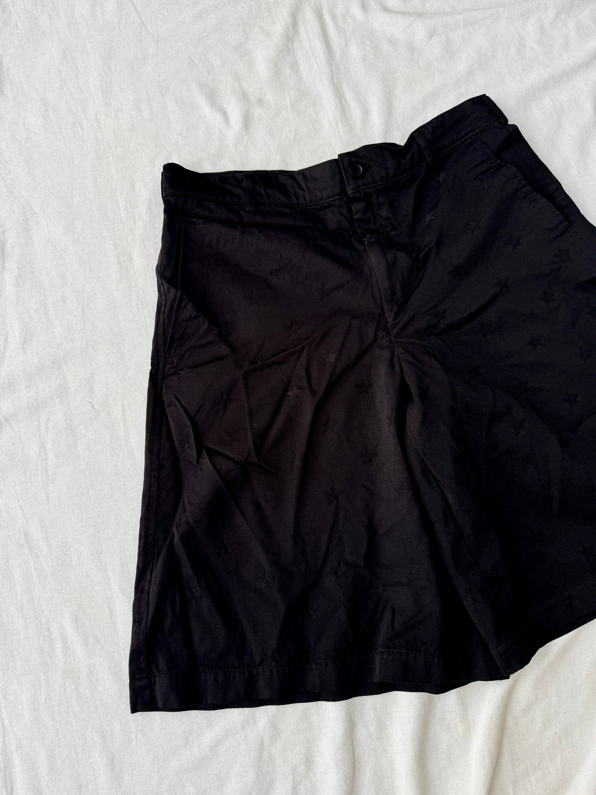 Comme des Garcons Star Boiled Polyester Wide Shorts