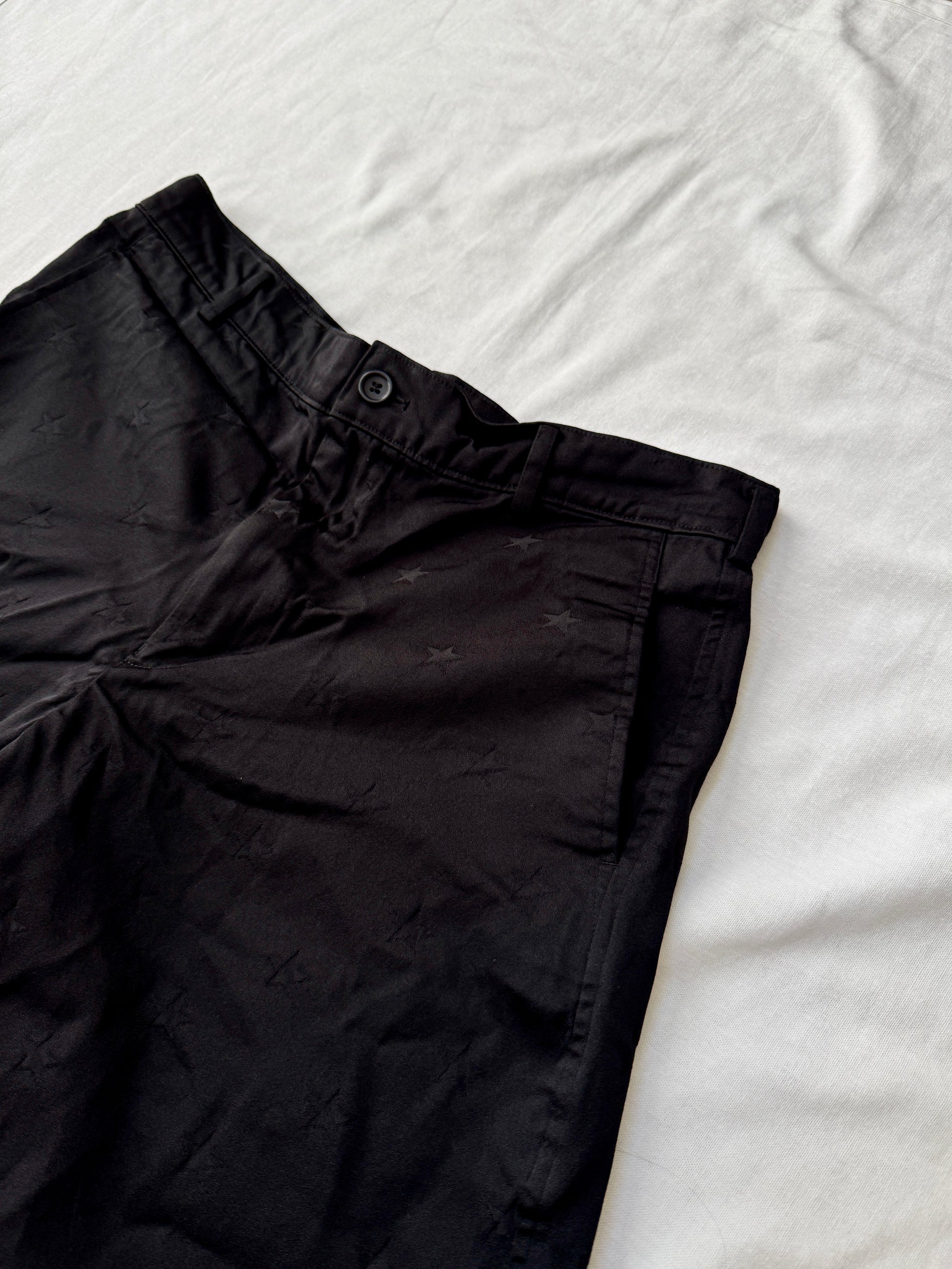 Comme des Garcons Star Boiled Polyester Wide Shorts