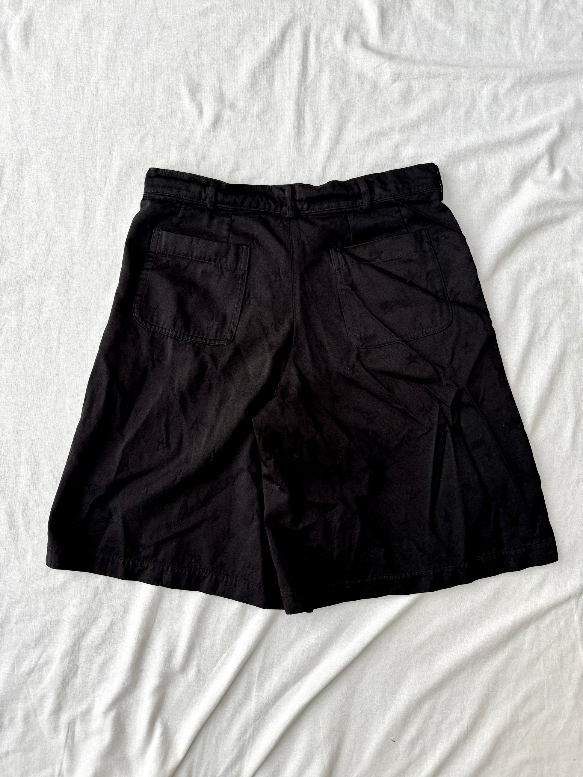 Comme des Garcons Star Boiled Polyester Wide Shorts