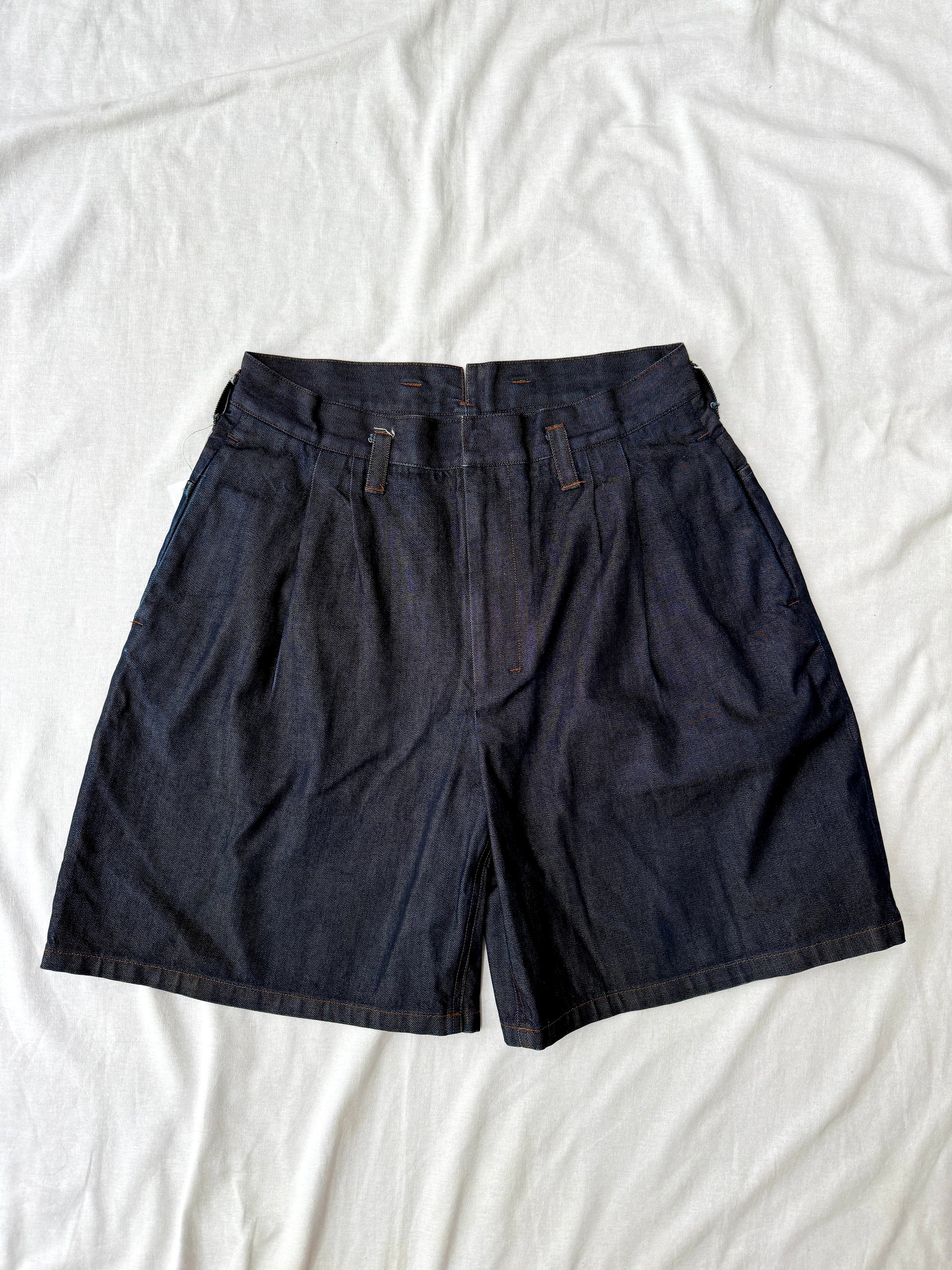 Shinya Kozuka Pleated Wide Denim Shorts