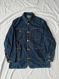 Sugarcane Pinstriped Denim Chore Coat