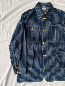 Sugarcane Pinstriped Denim Chore Coat