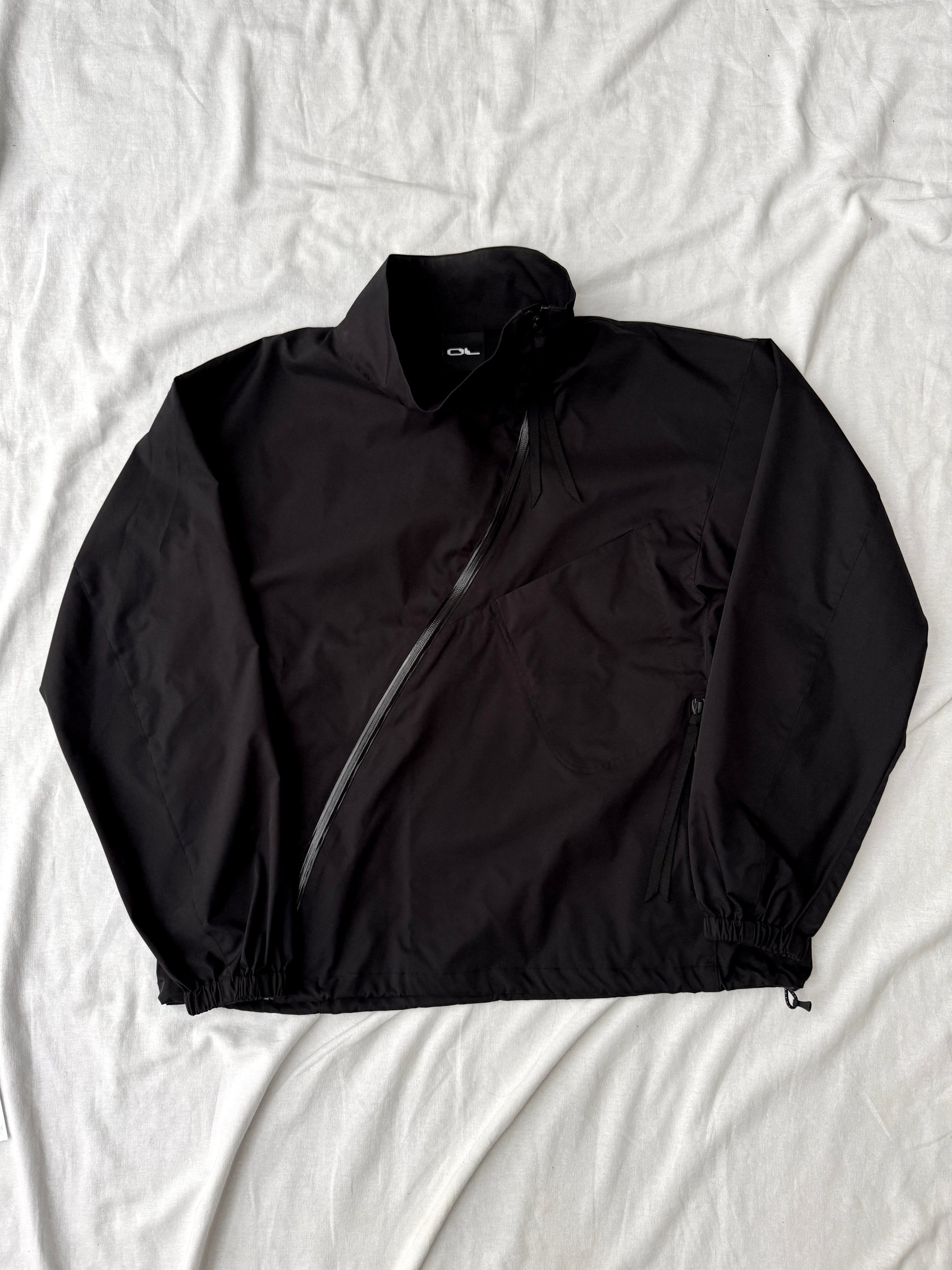 OL Asymmetric Tech Zip Jacket - Black