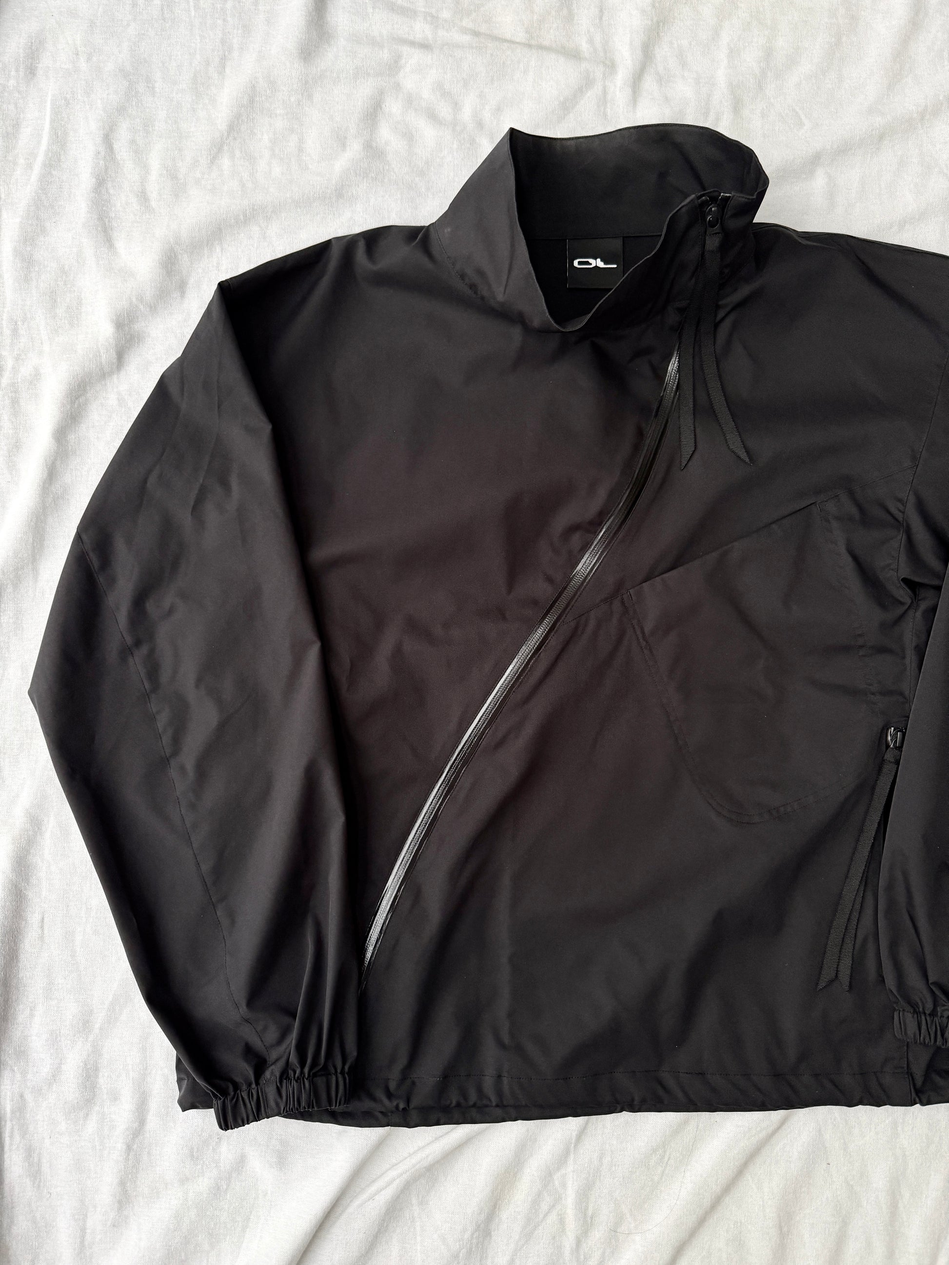OL Asymmetric Tech Zip Jacket - Black