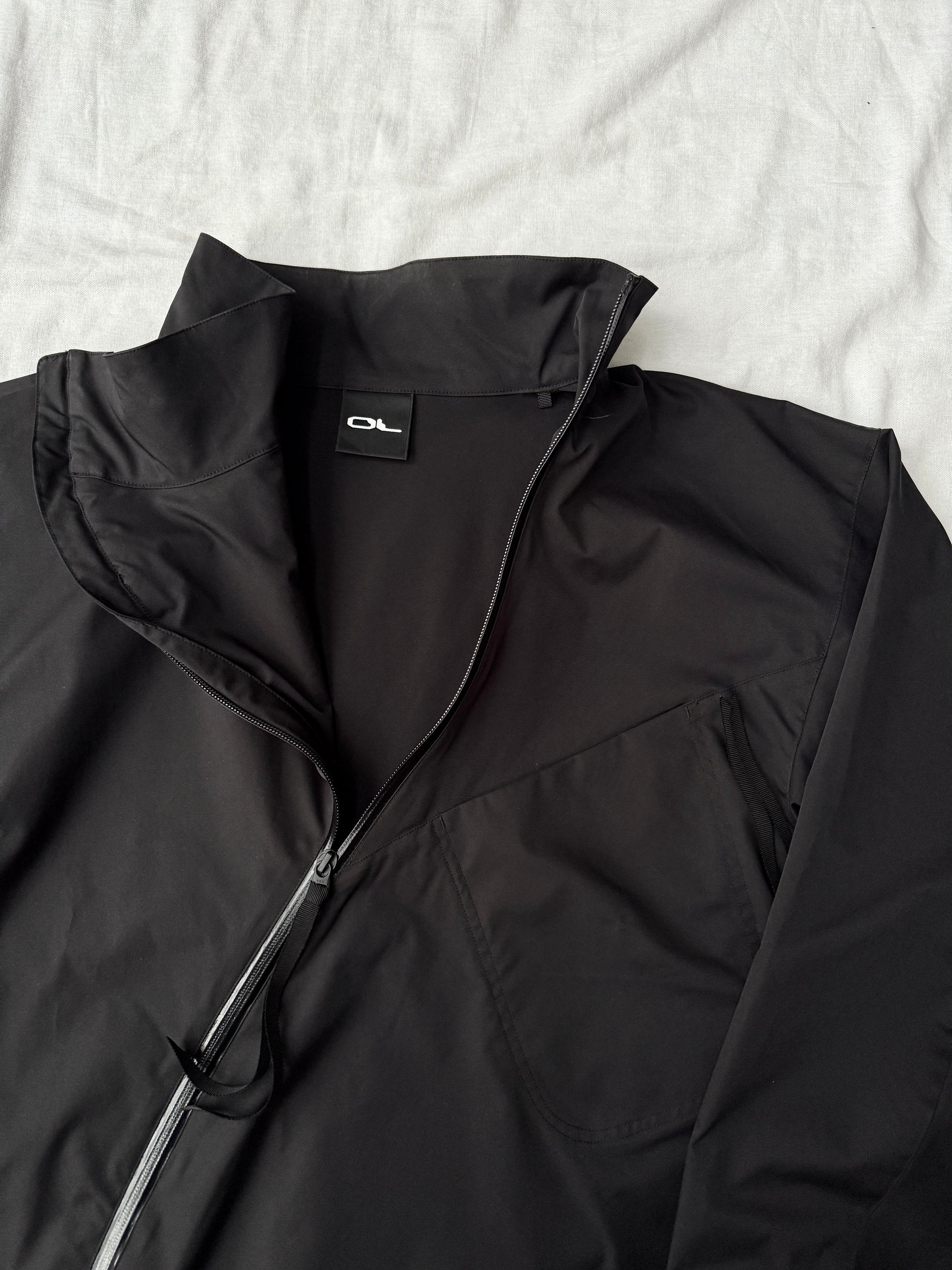 OL Asymmetric Tech Zip Jacket - Black