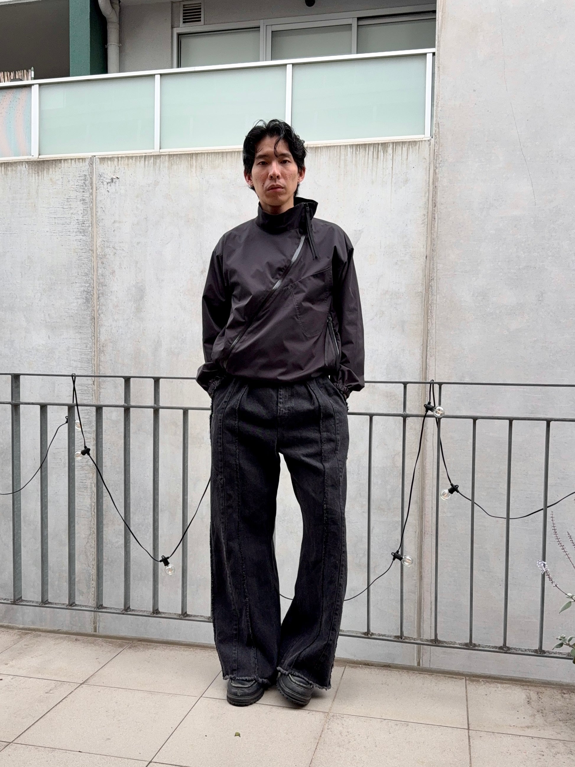 OL Asymmetric Tech Zip Jacket - Black
