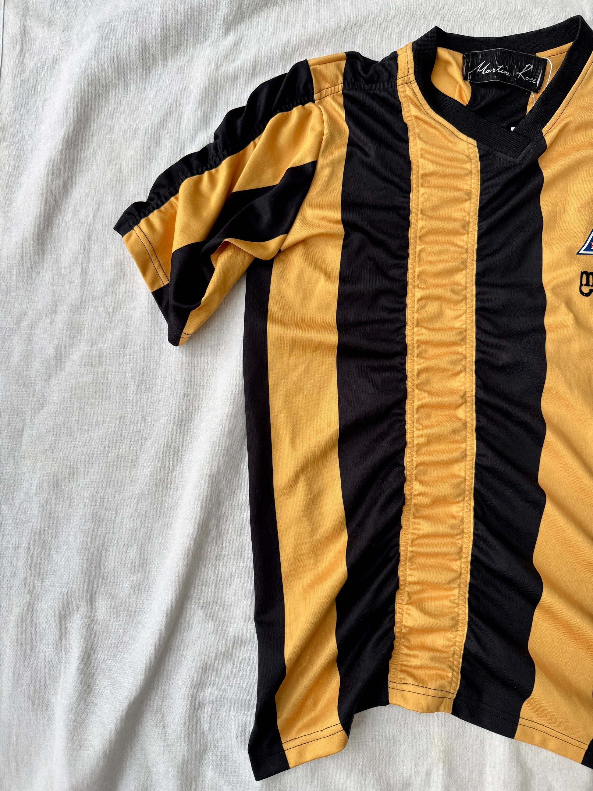 Martine Rose Ruched Stripe Football T-shirt