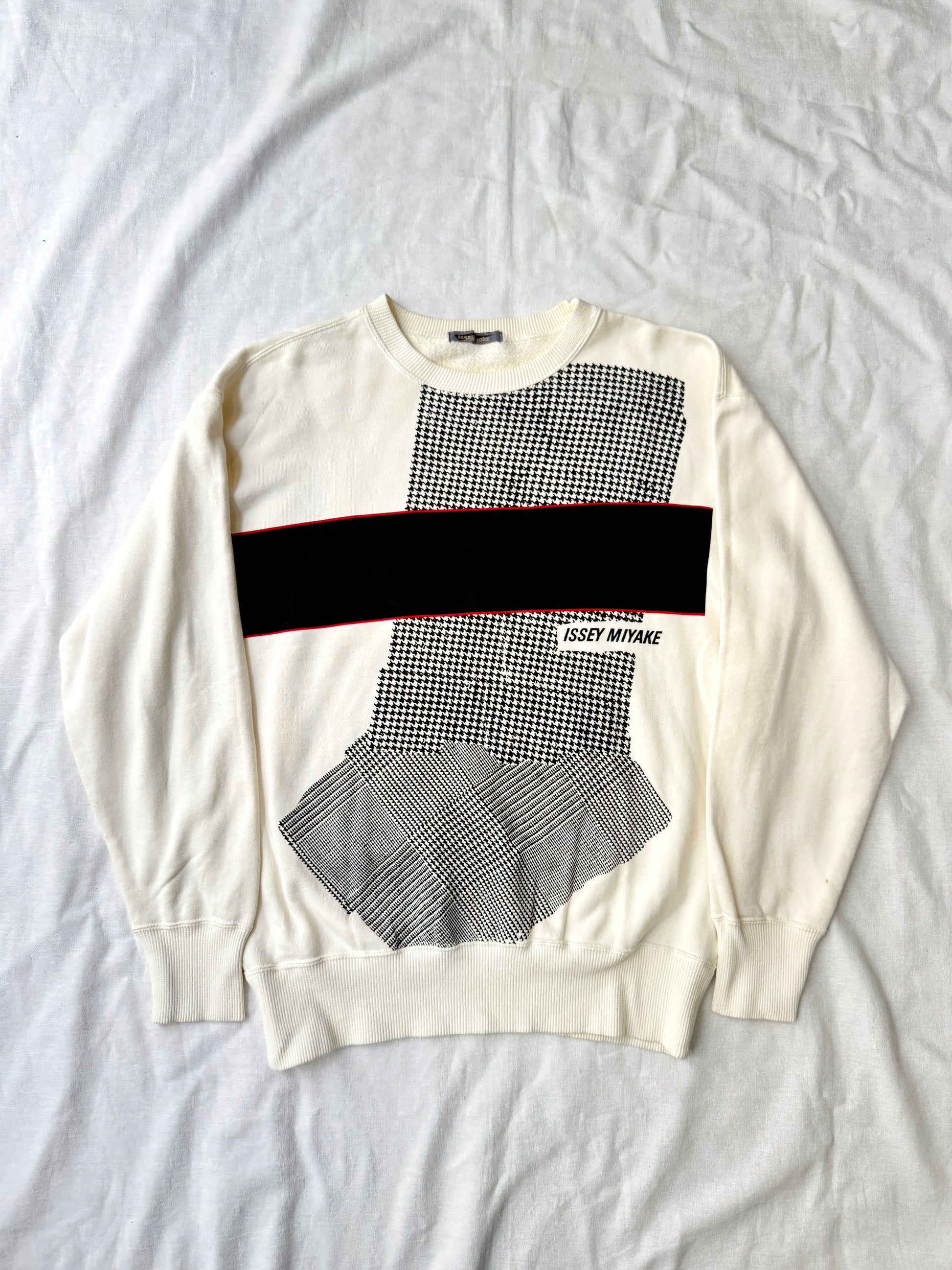 Issey Miyake 80s Houndstooth Panel Jumper