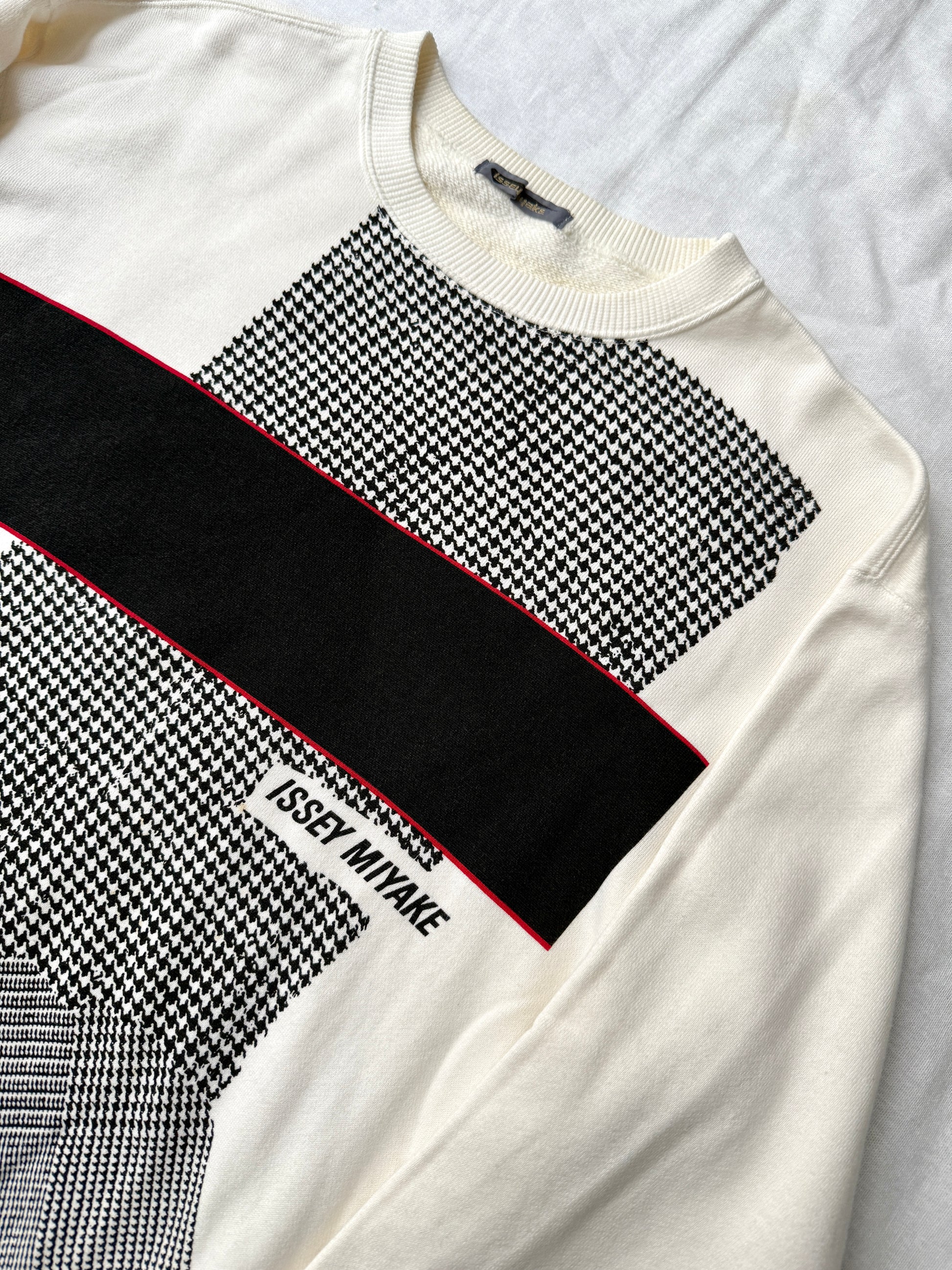Issey Miyake 80s Houndstooth Panel Jumper