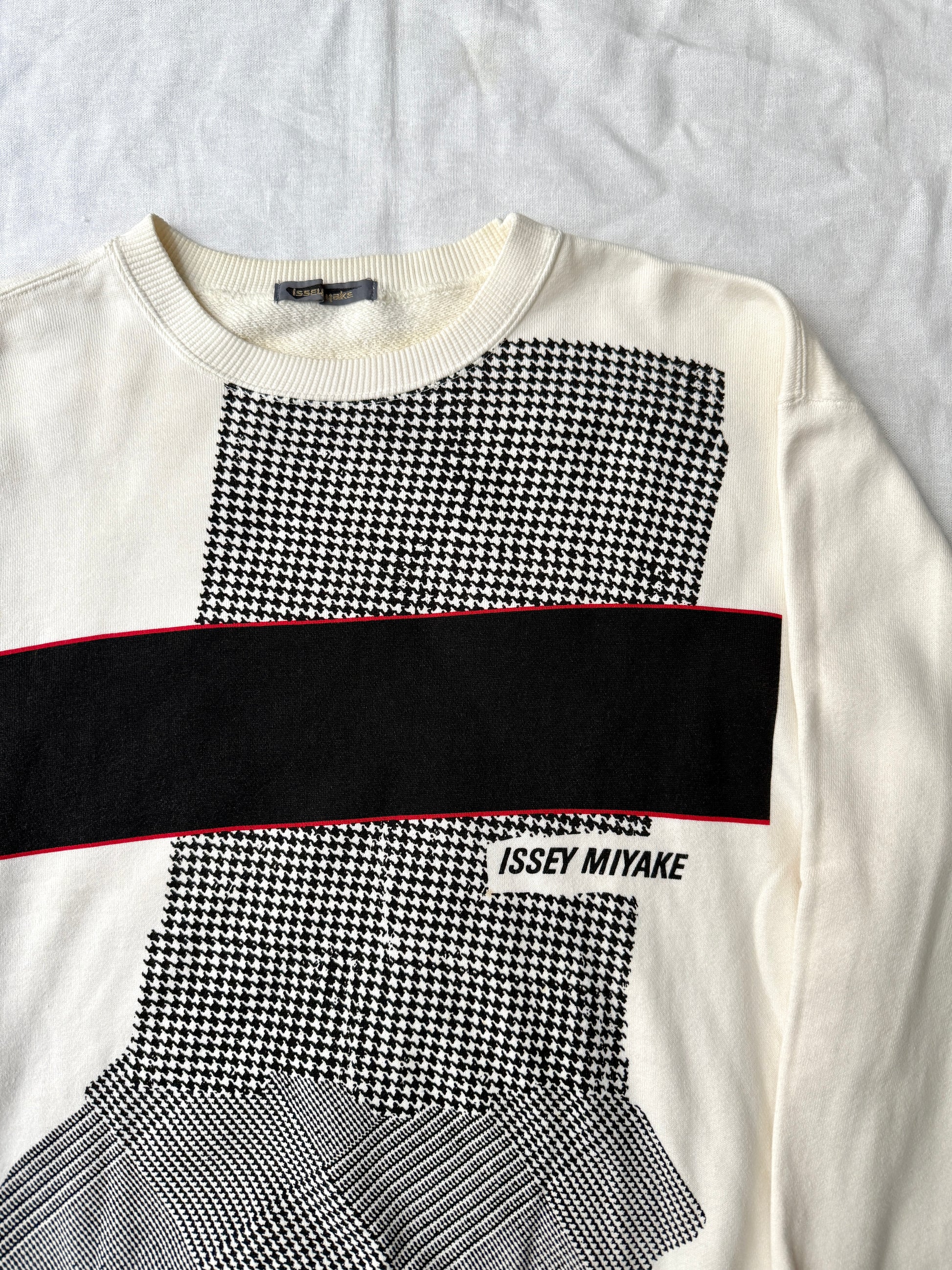 Issey Miyake 80s Houndstooth Panel Jumper