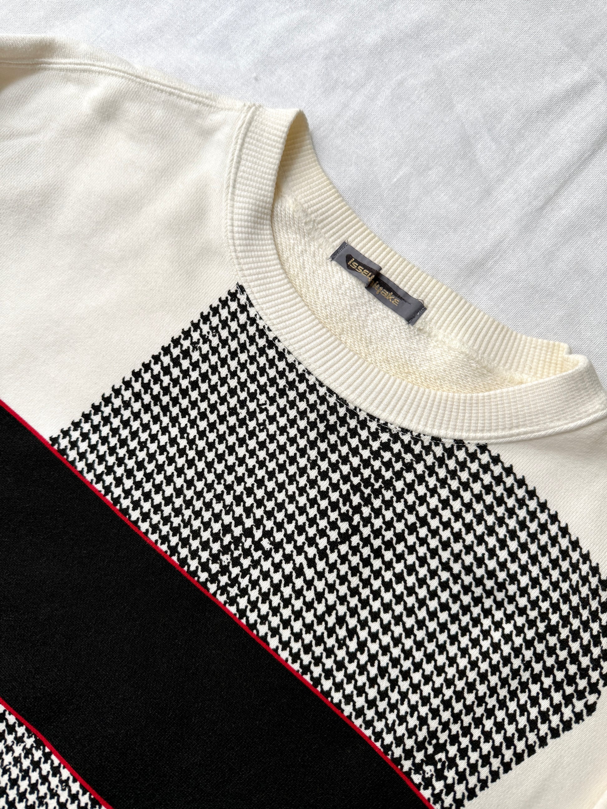 Issey Miyake 80s Houndstooth Panel Jumper
