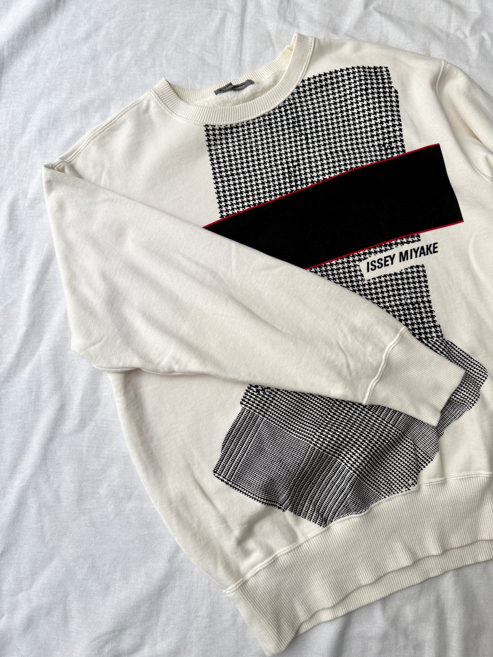 Issey Miyake 80s Houndstooth Panel Jumper