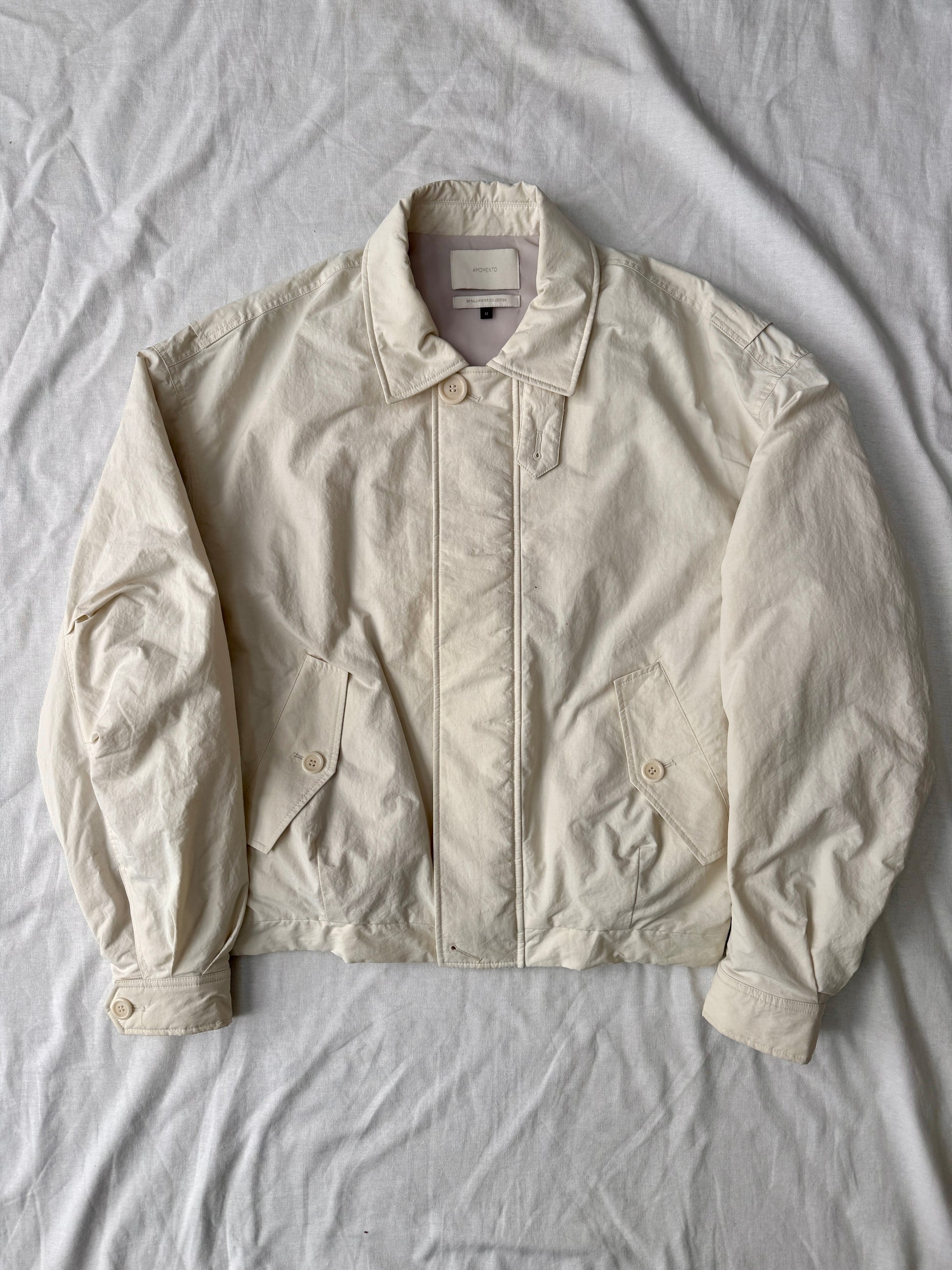 AMOMENTO Cream Padded Flight Bomber