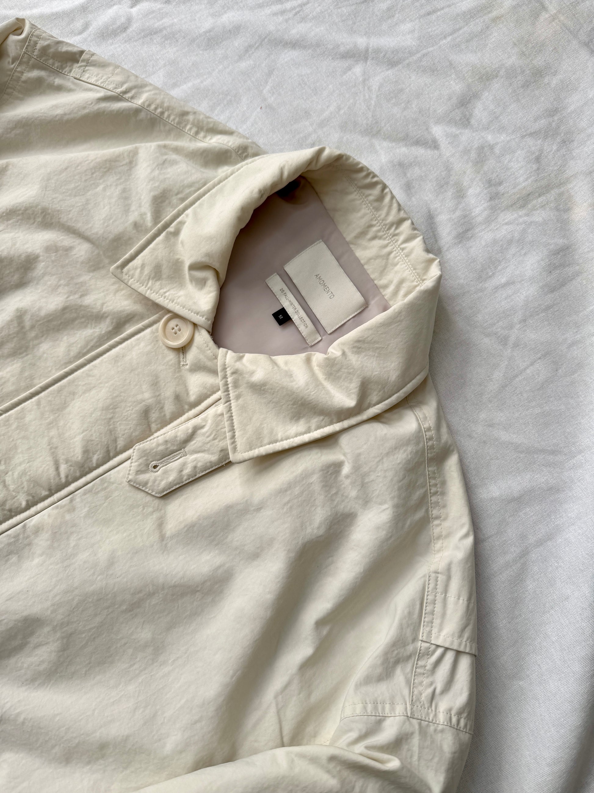 AMOMENTO Cream Padded Flight Bomber