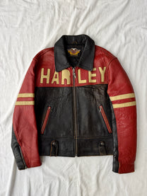 Vintage Harley Davidson Racing Leather Jacket