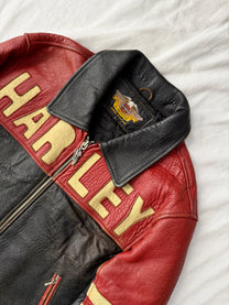 Vintage Harley Davidson Racing Leather Jacket