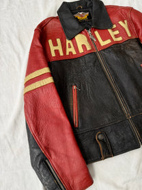 Vintage Harley Davidson Racing Leather Jacket