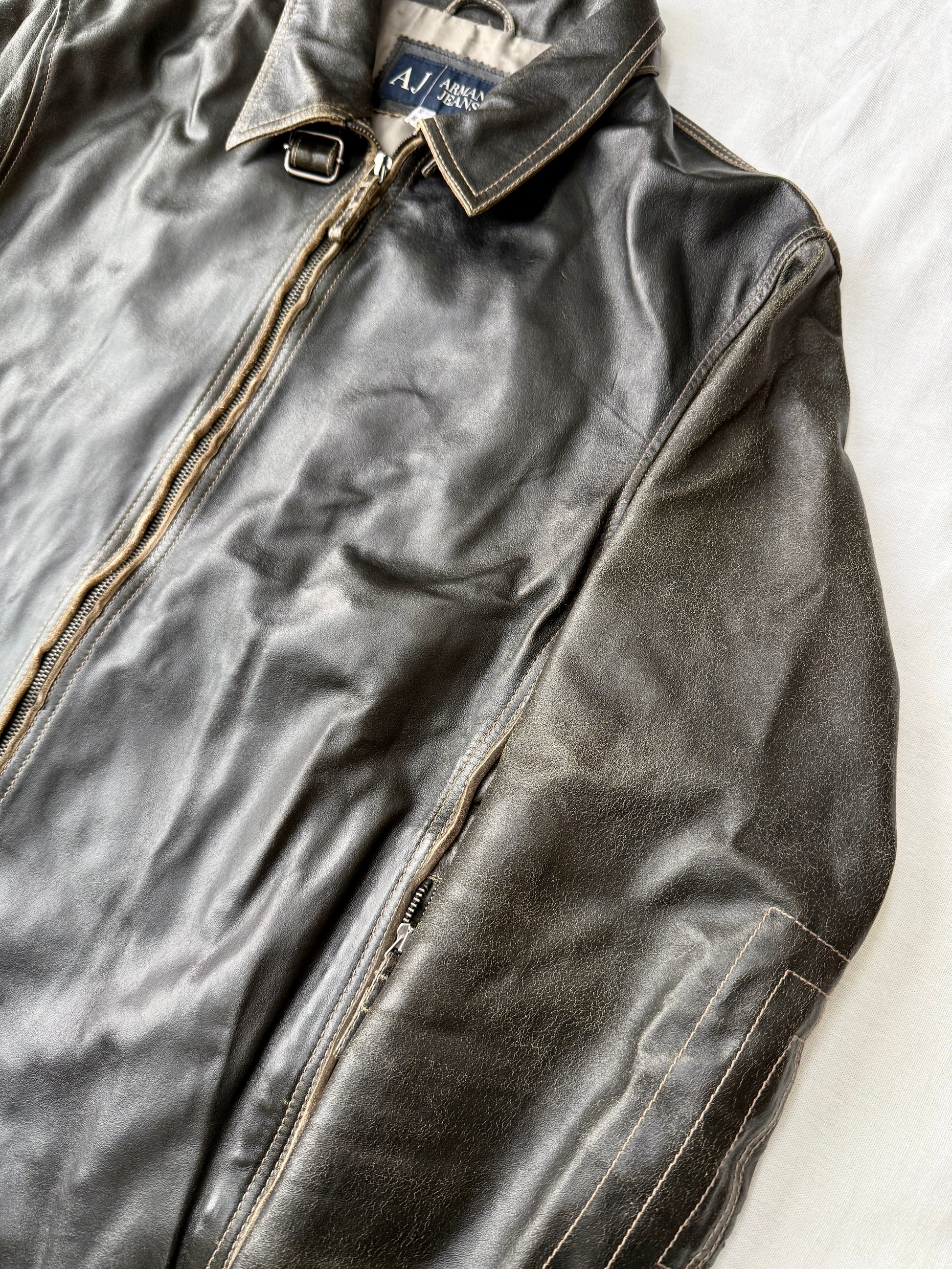 Armani Single Rider Leather Jacket