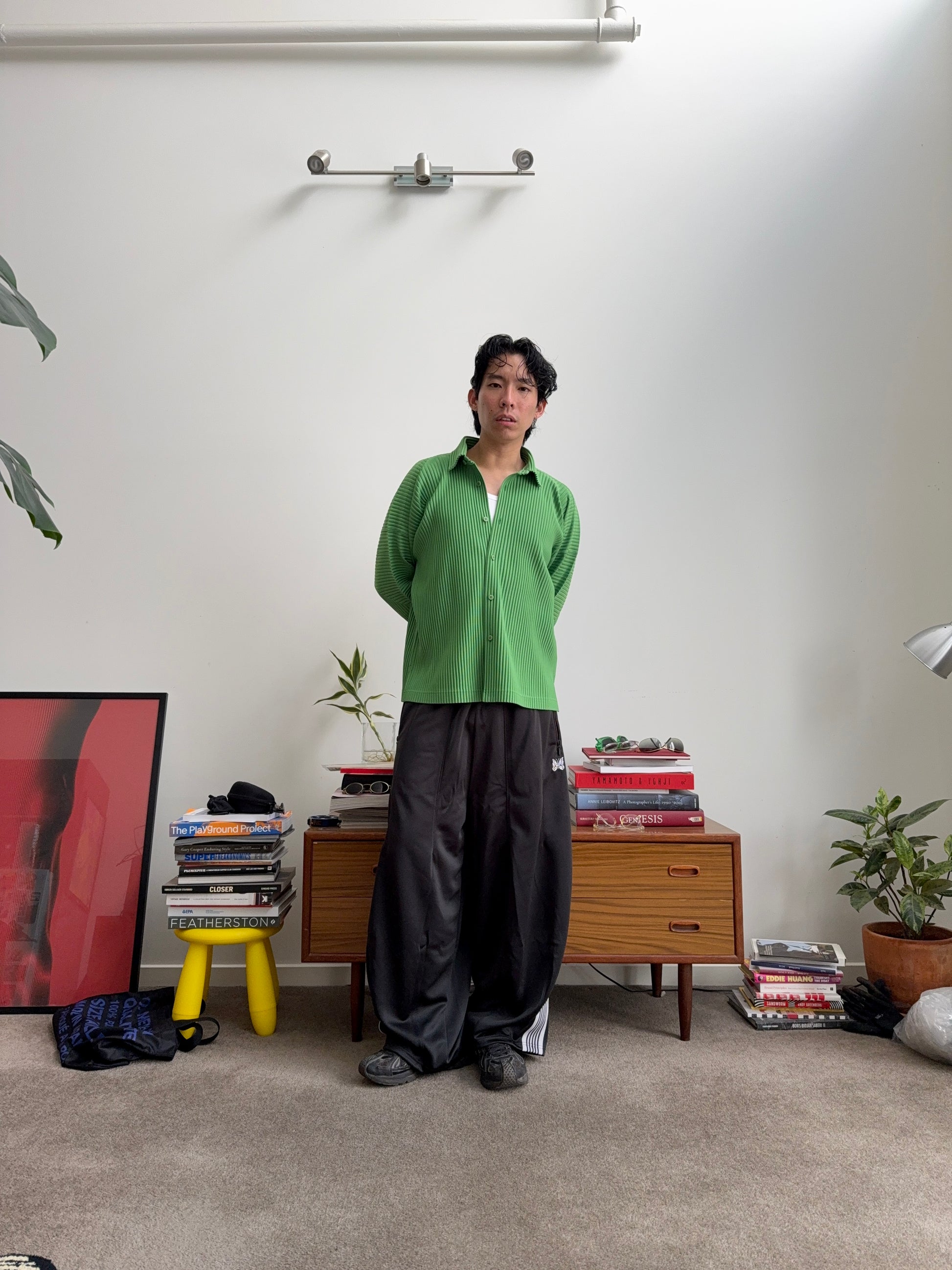 Homme Plisse Issey Miyake Buttoned Down Shirt - Parakeet Green