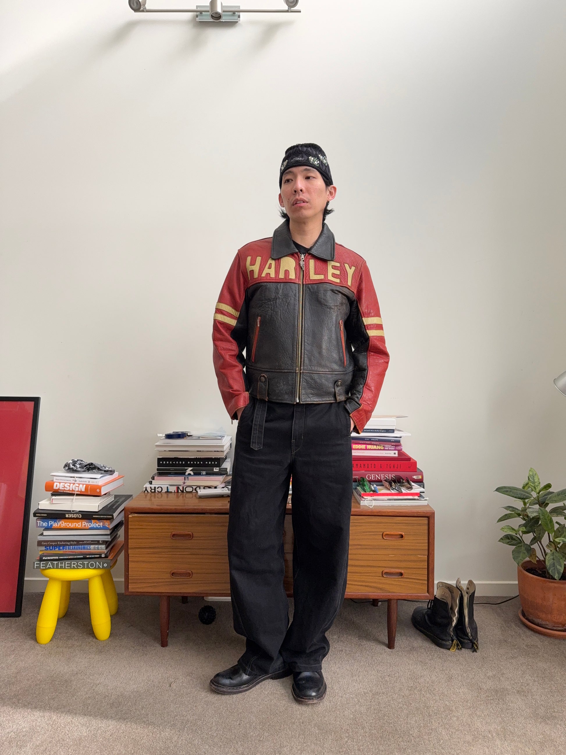 Vintage Harley Davidson Racing Leather Jacket