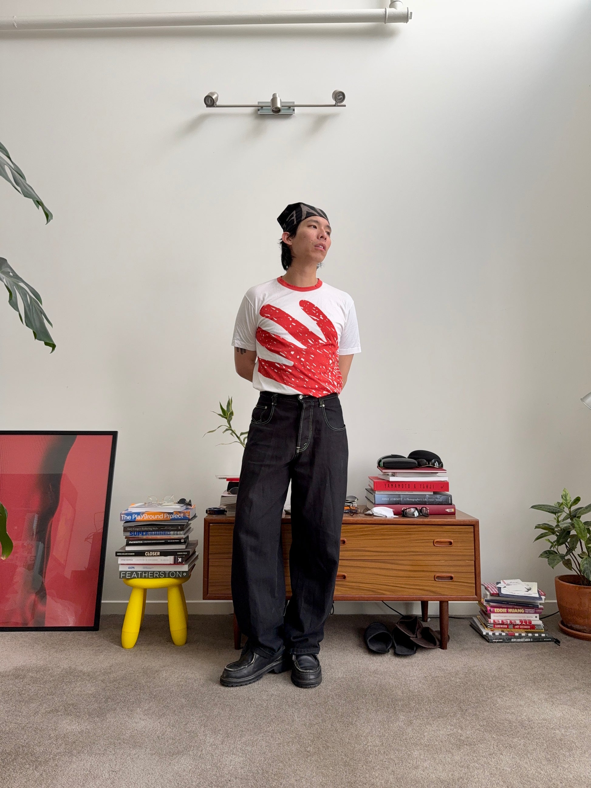 Comme des Garcons Homme Red Hand Ringer T-shirt