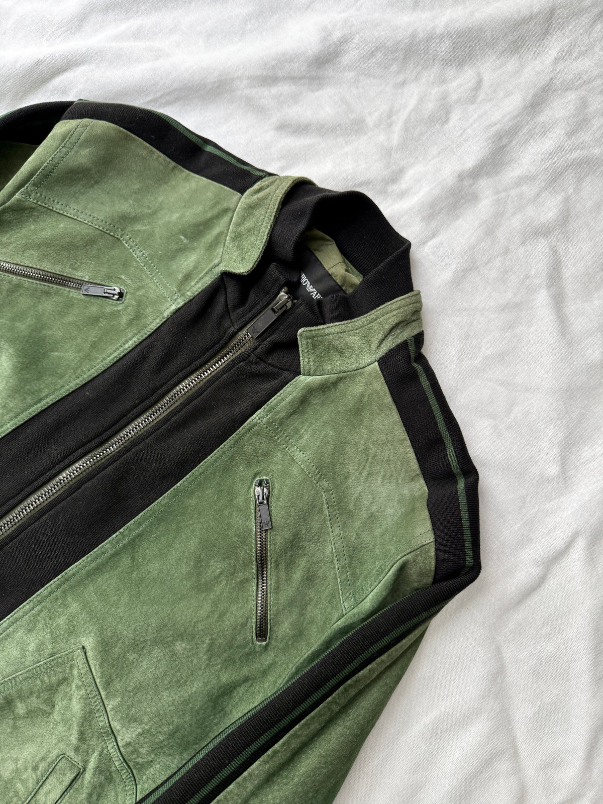 Emporio Armani Suede Leather Racing Jacket
