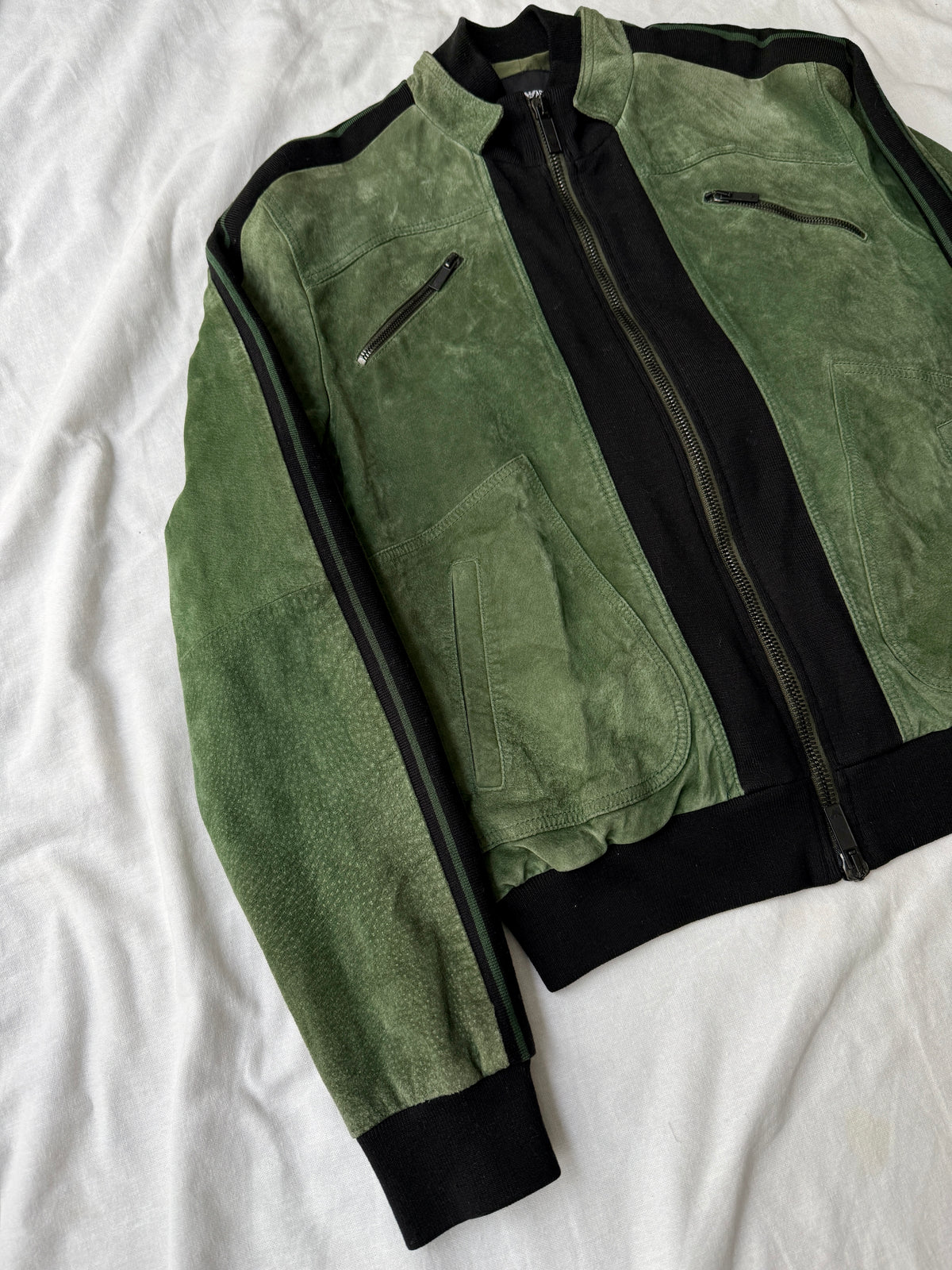 Emporio Armani Suede Leather Racing Jacket