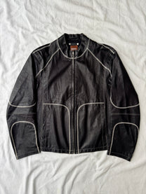 Hugo Boss Contrast Stitch Leather Jacket