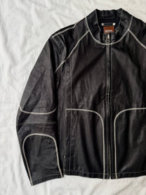Hugo Boss Contrast Stitch Leather Jacket