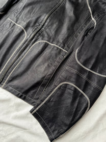 Hugo Boss Contrast Stitch Leather Jacket