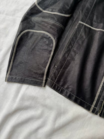 Hugo Boss Contrast Stitch Leather Jacket