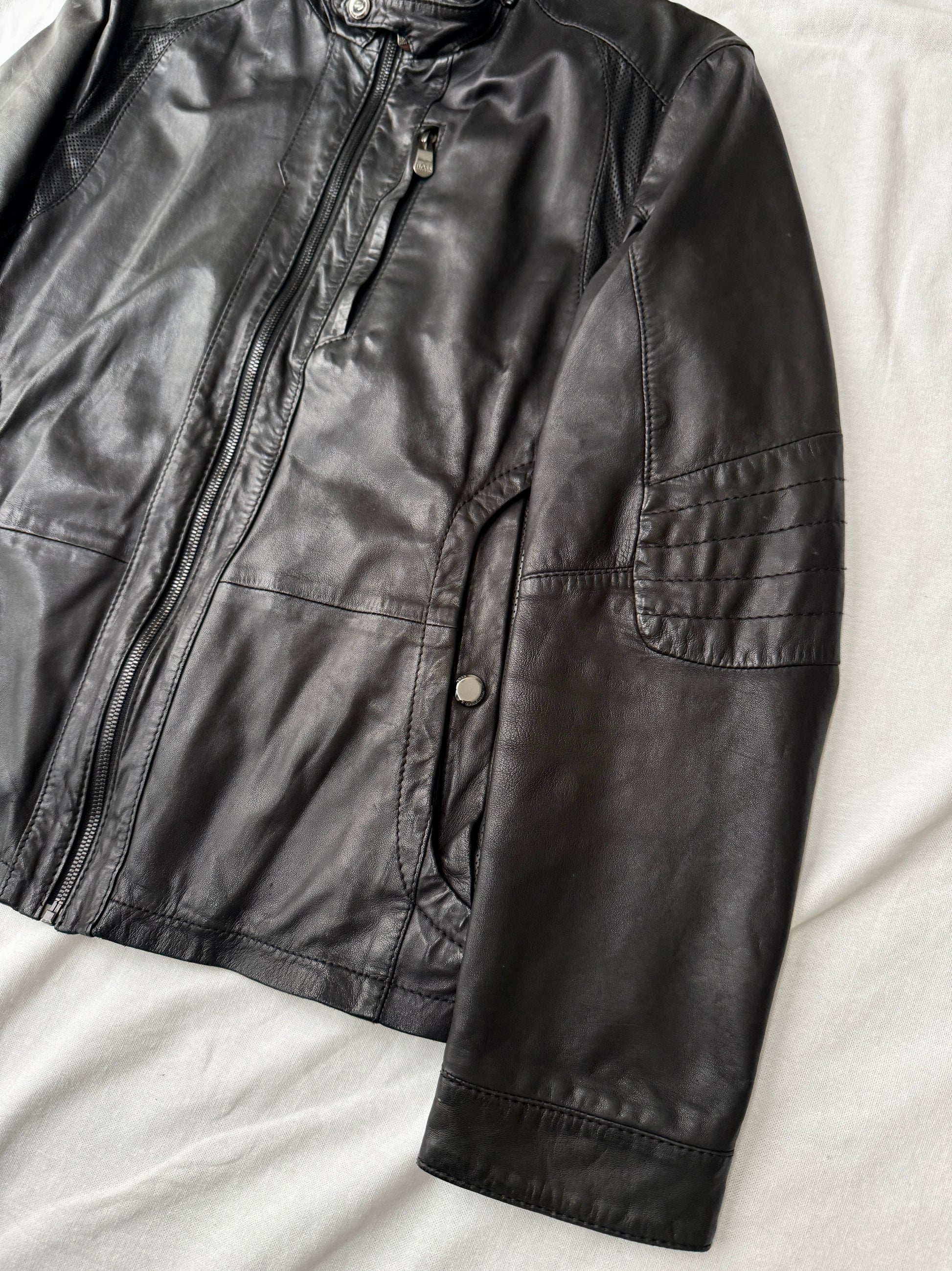 Hugo Boss Lamb's Leather Motorcycle Jacket
