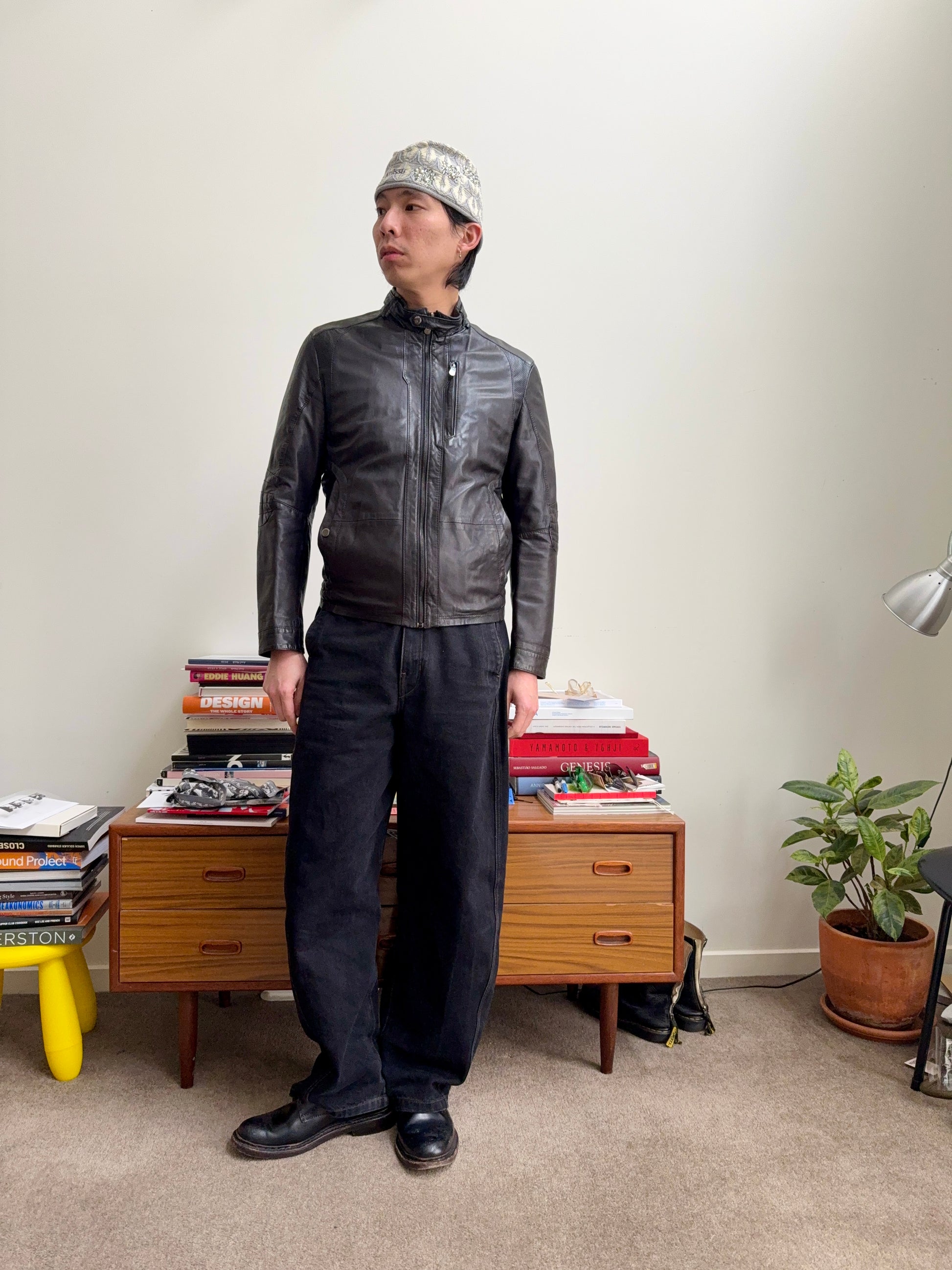 Hugo Boss Lamb's Leather Motorcycle Jacket