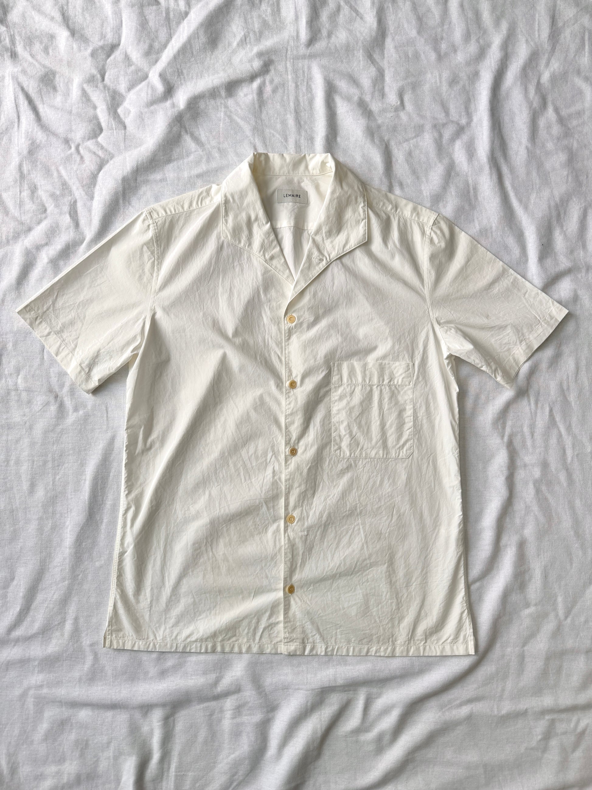 Lemaire Spread Collar Short Sleeved Shirt