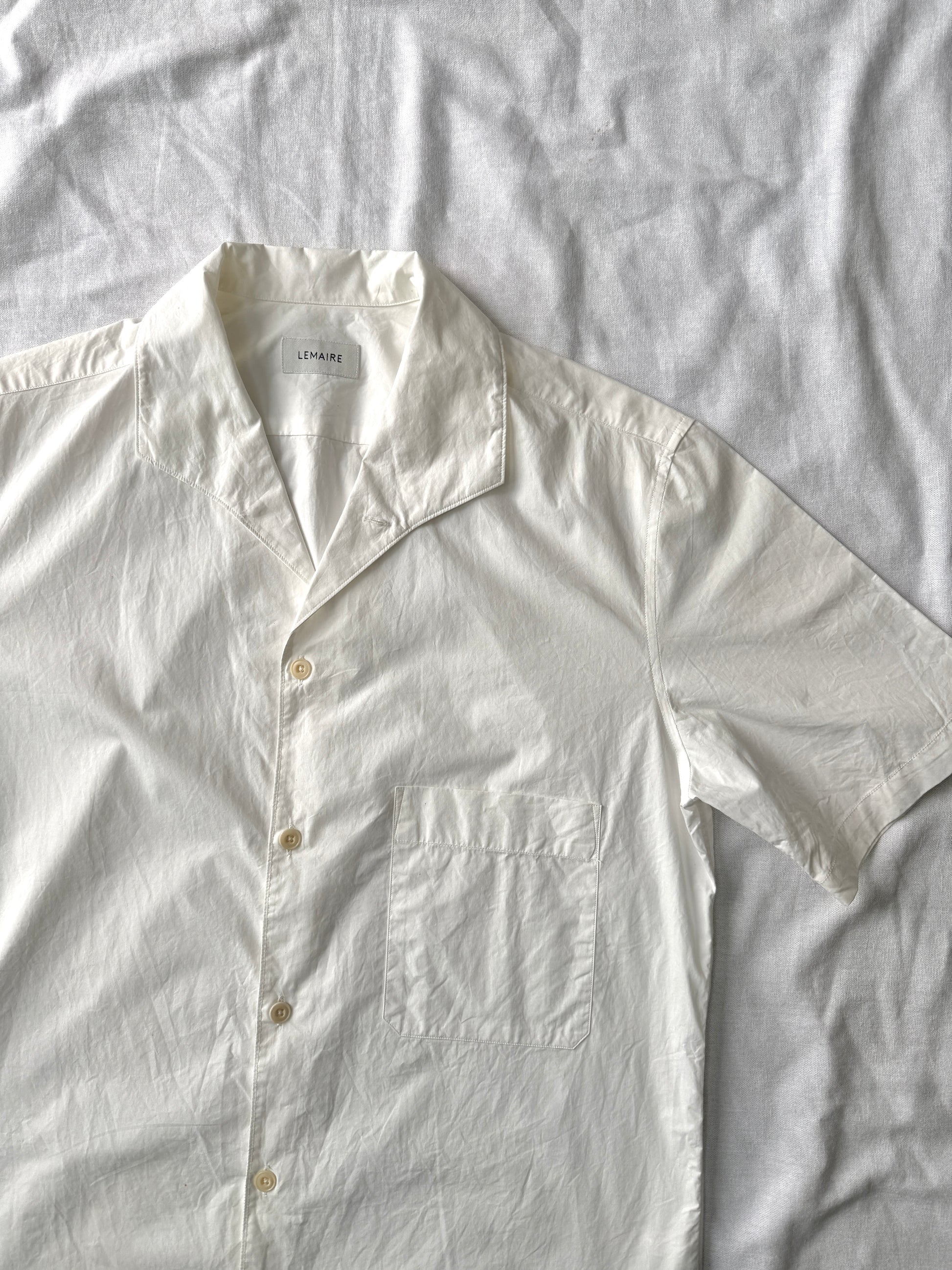 Lemaire Spread Collar Short Sleeved Shirt