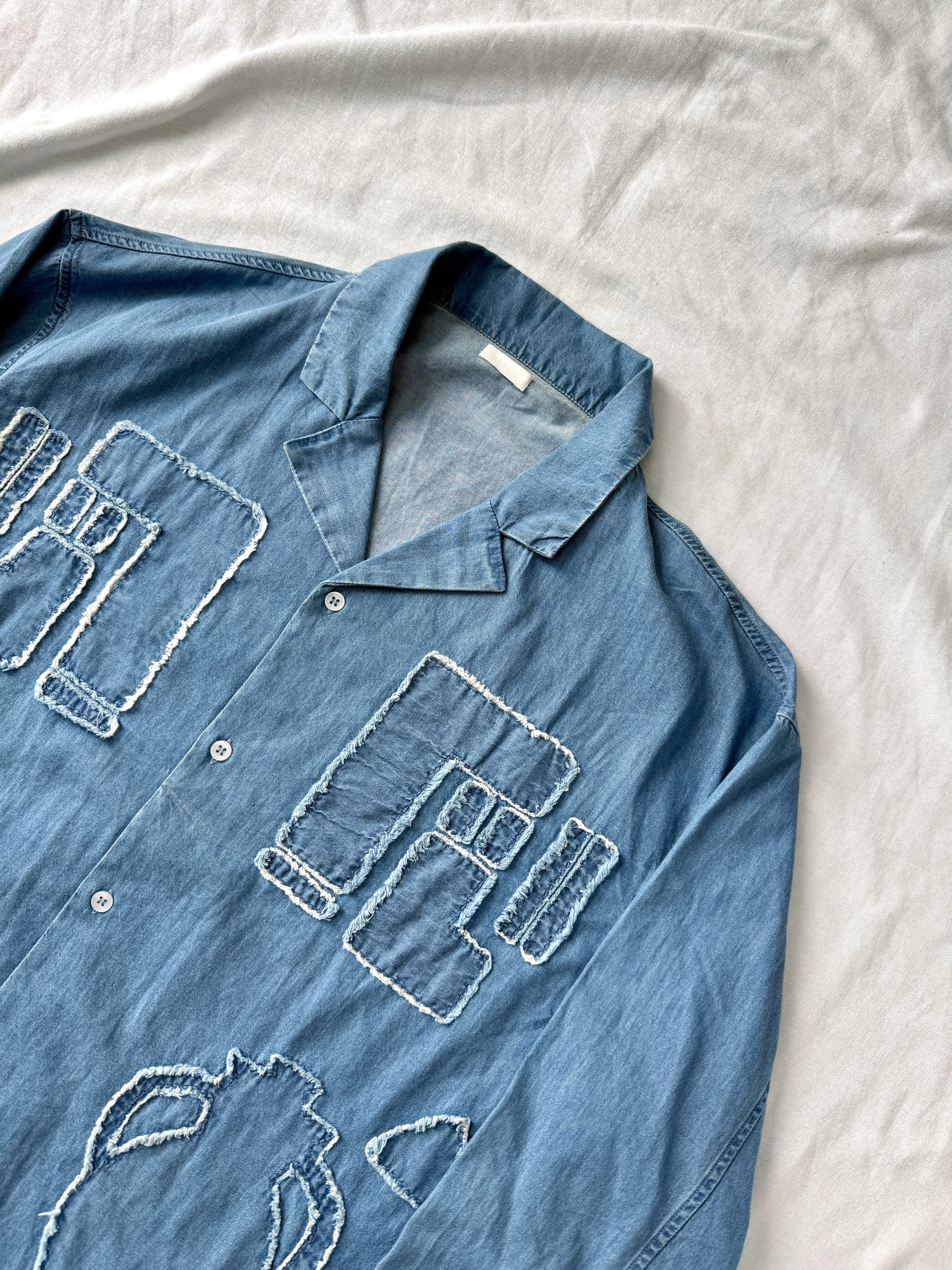 SEEALL Light Denim Patchwork Shirt