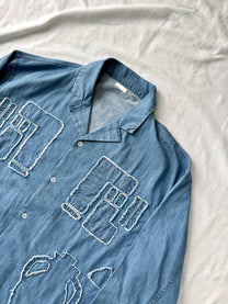 SEEALL Light Denim Patchwork Shirt