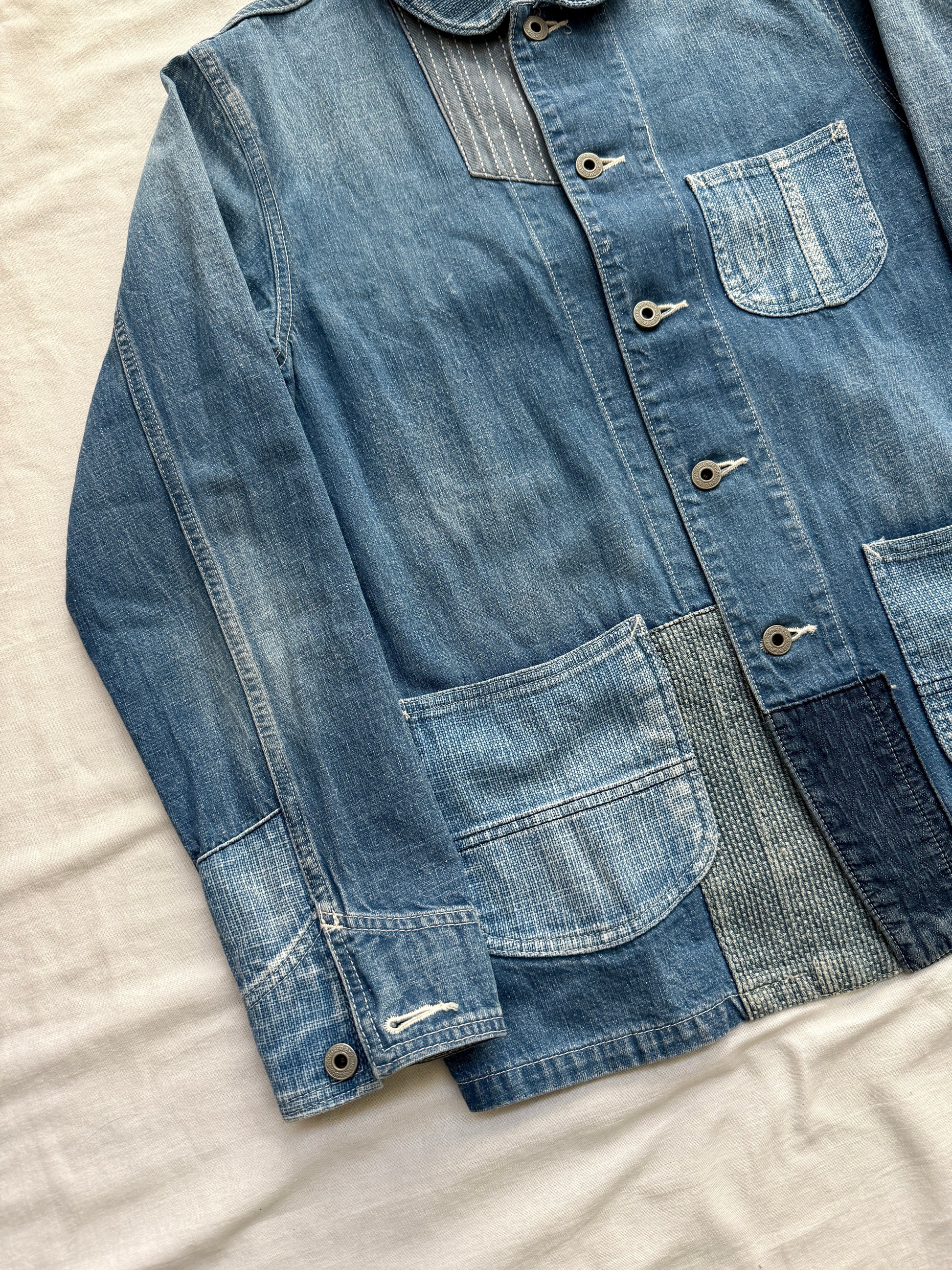 FDMTL Sashiko Faded Chore Coat