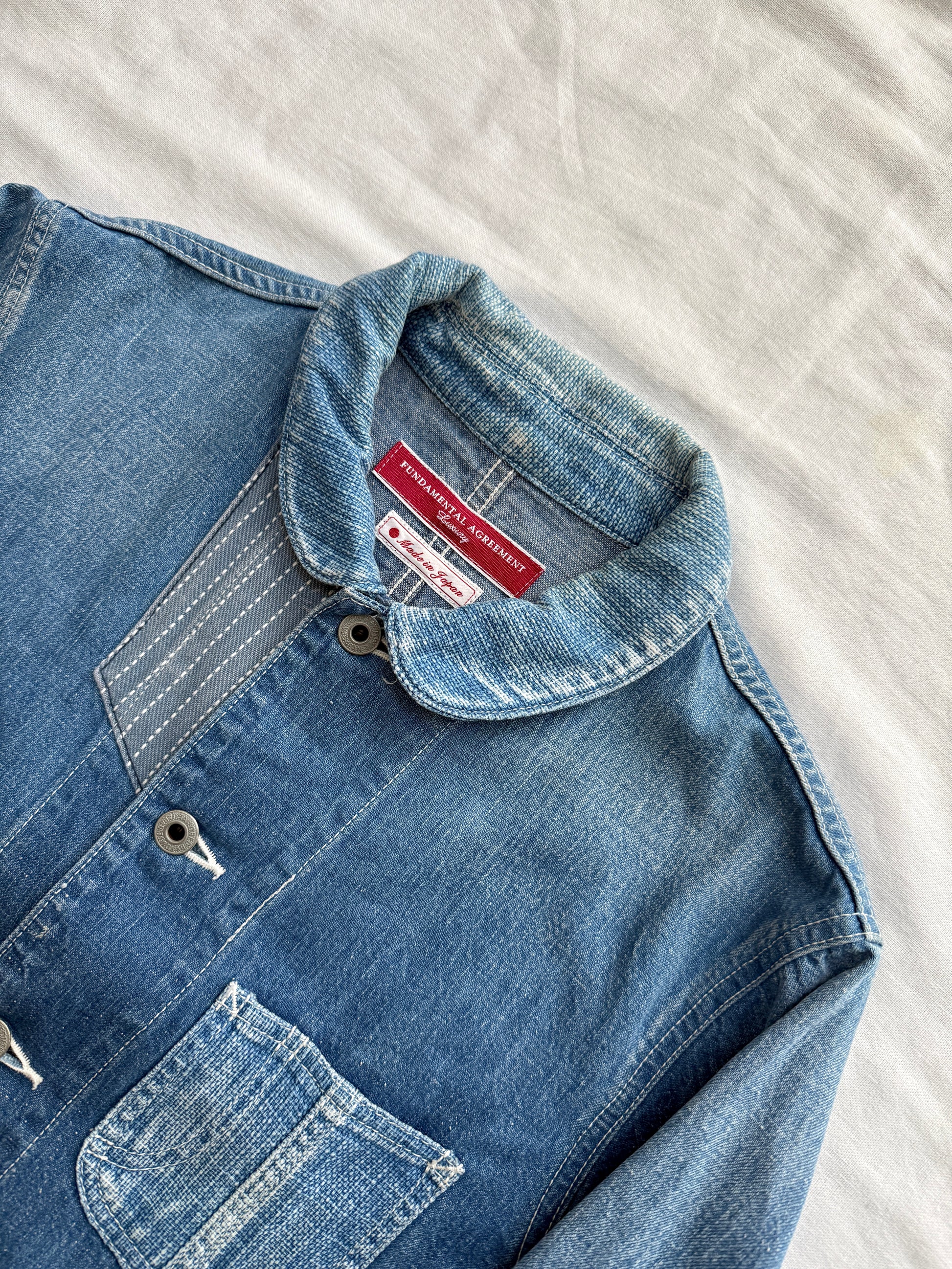 FDMTL Sashiko Faded Chore Coat