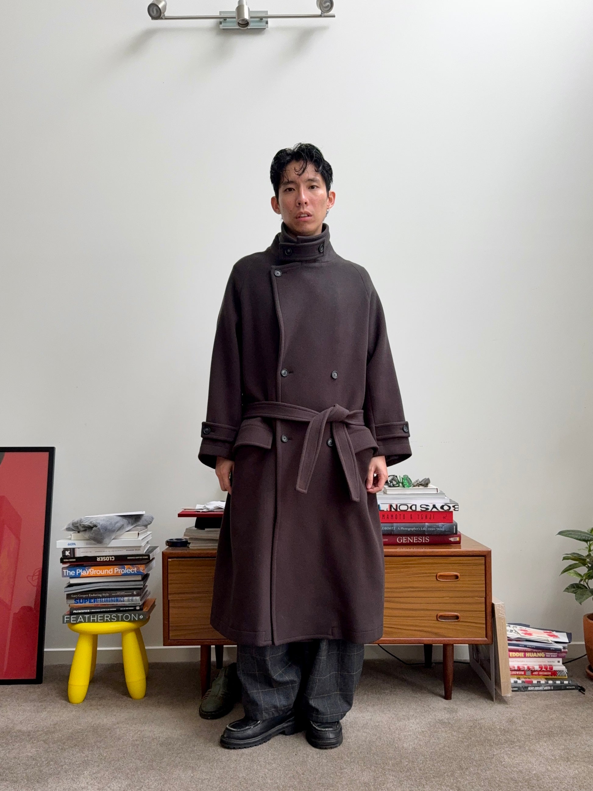 Ryo Takashima Double Breasted Wool Trench Coat