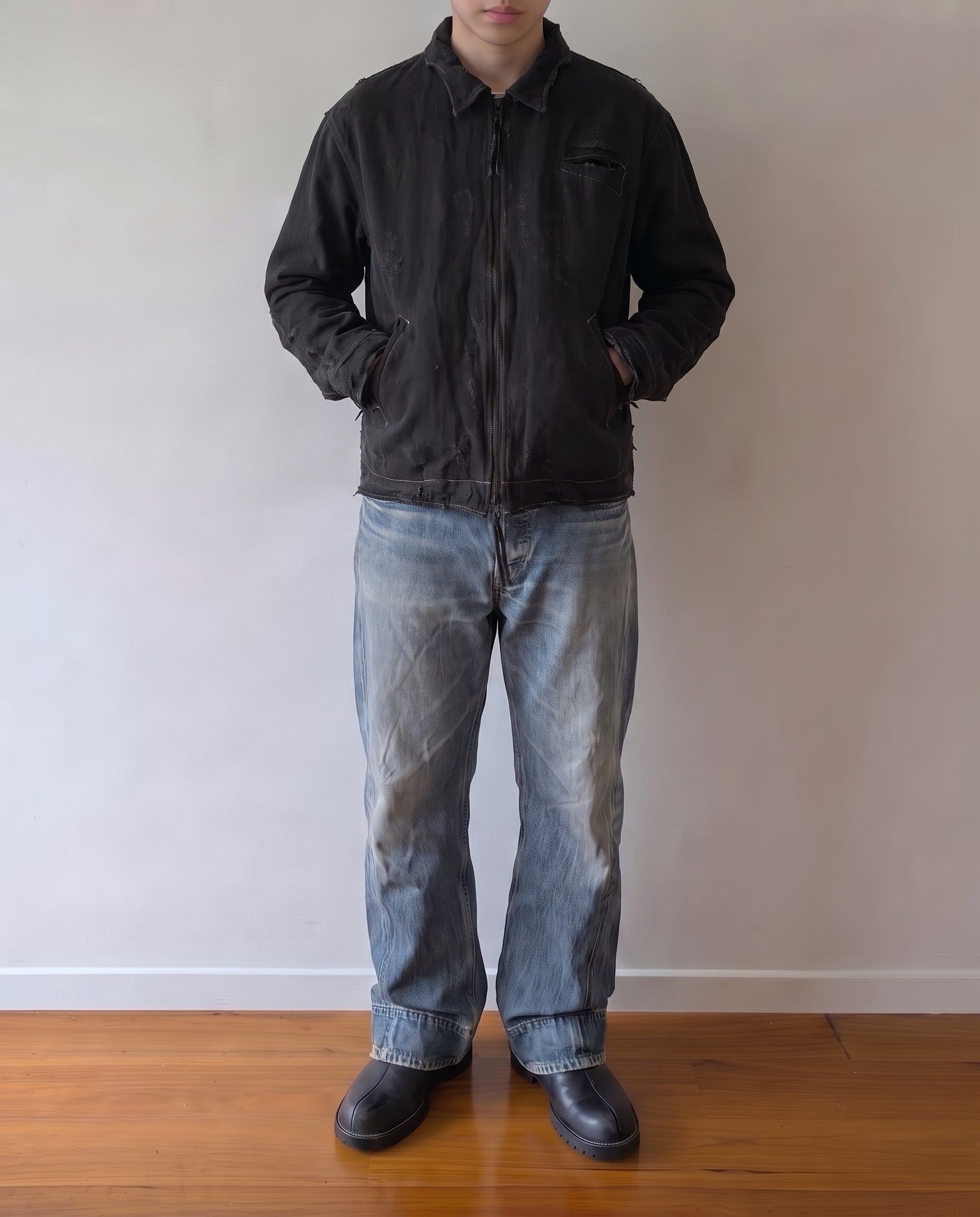 Troubled Waters Distressed Cotton Blouson