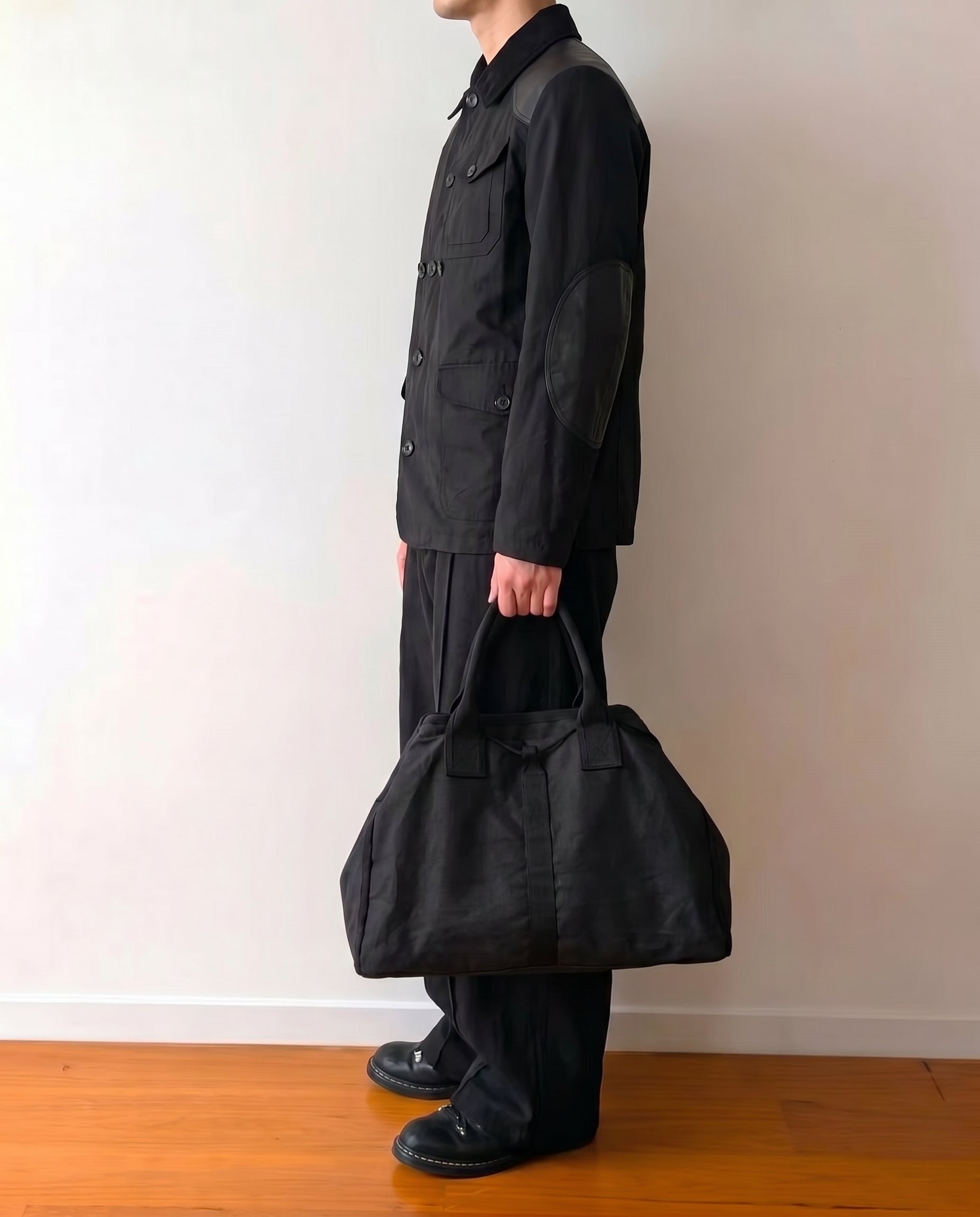 Comme des Garcons Logo Cotton Canvas Travel Duffle Bag 1990's
