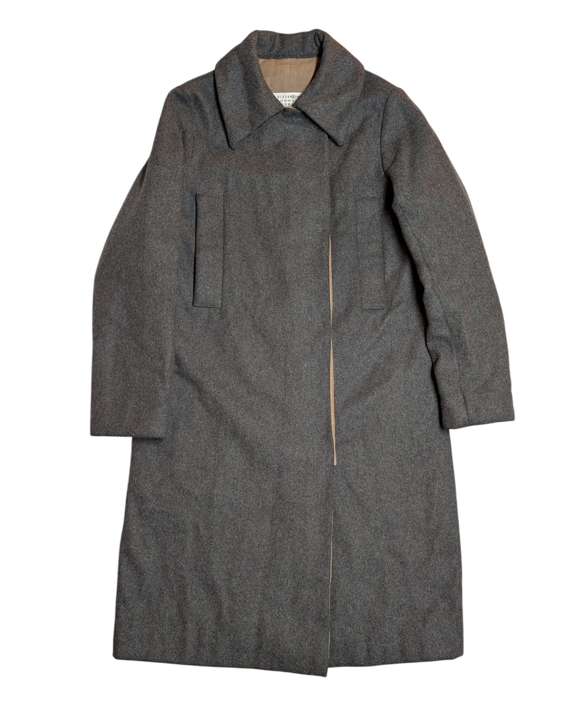 MM6 Maison Margiela Padded Wool Blend Asymmetric Overcoat