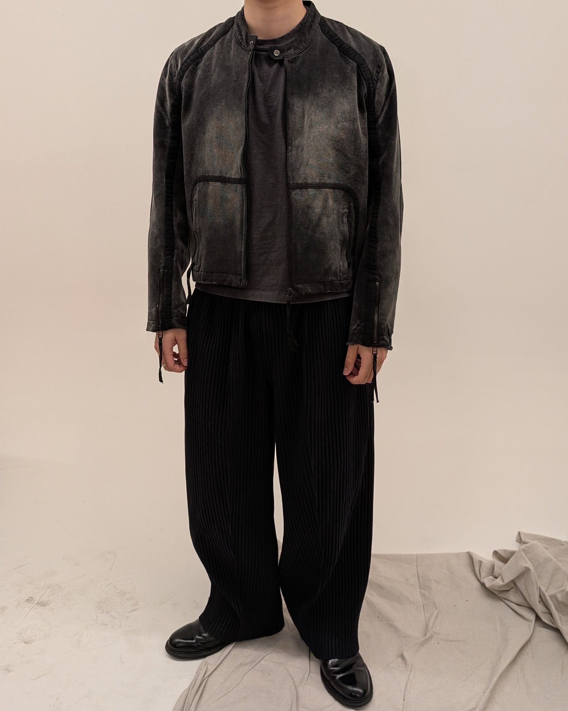 Troubled Waters Distressed Motorcycle Jacket